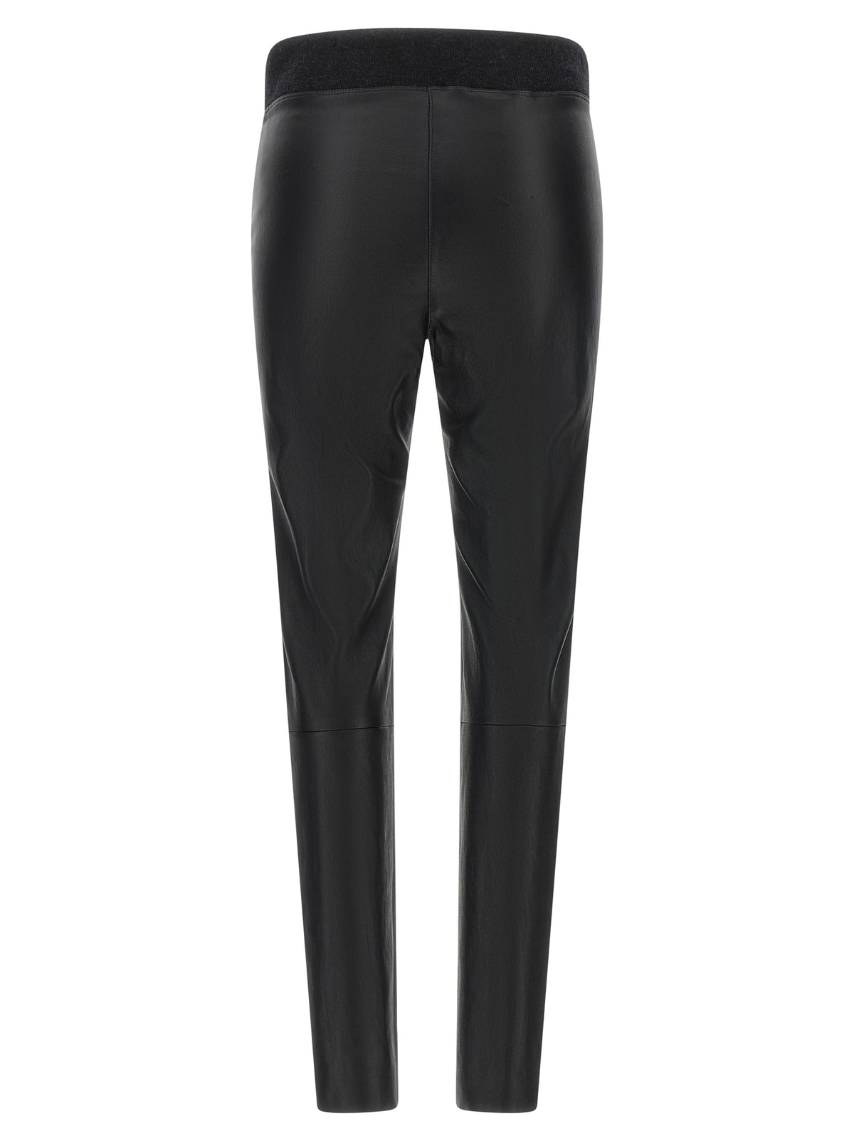 Brunello Cucinelli Black Lamb Leather Leggings