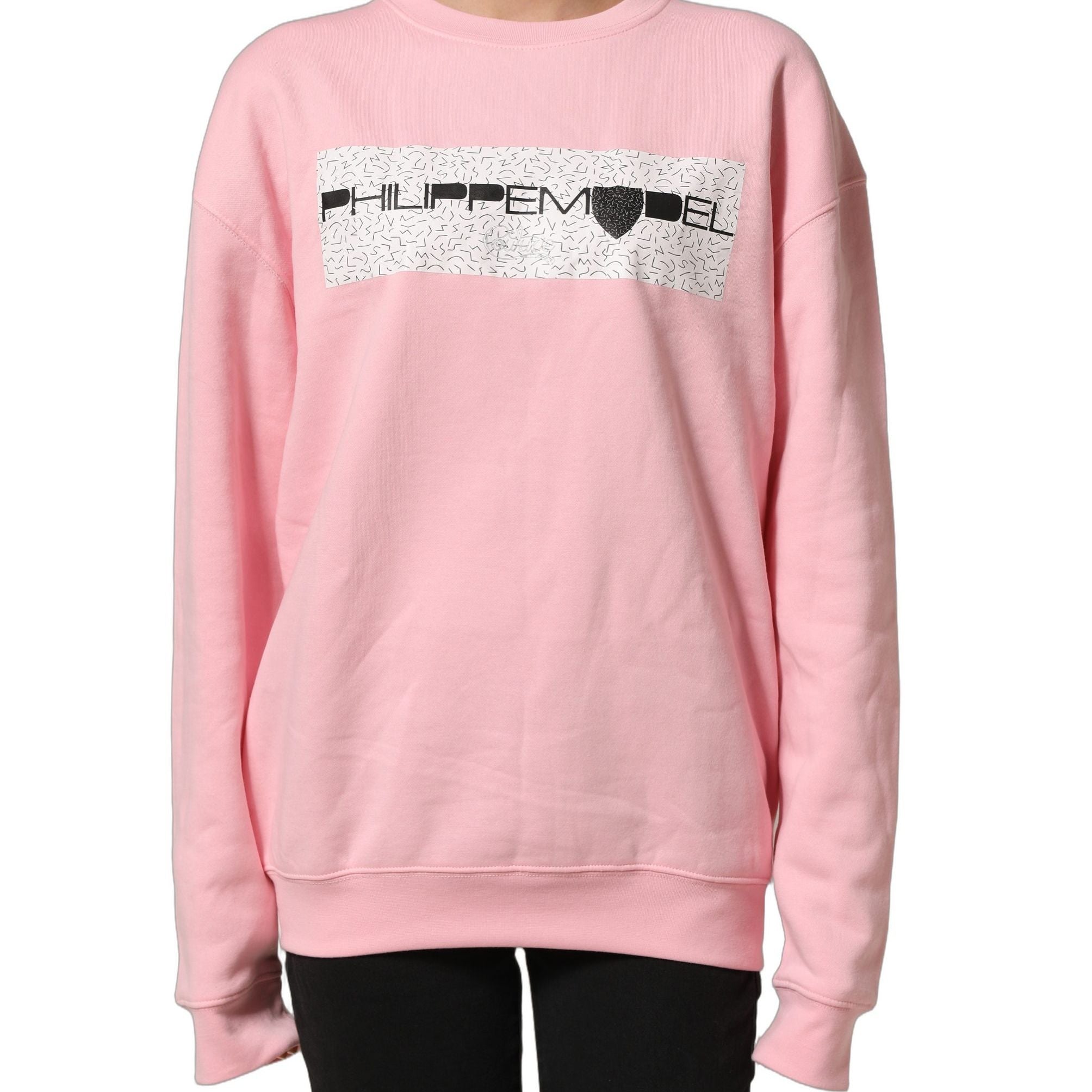 Philippe Model Pink Cotton Logo Long Sleeves Pullover Sweater