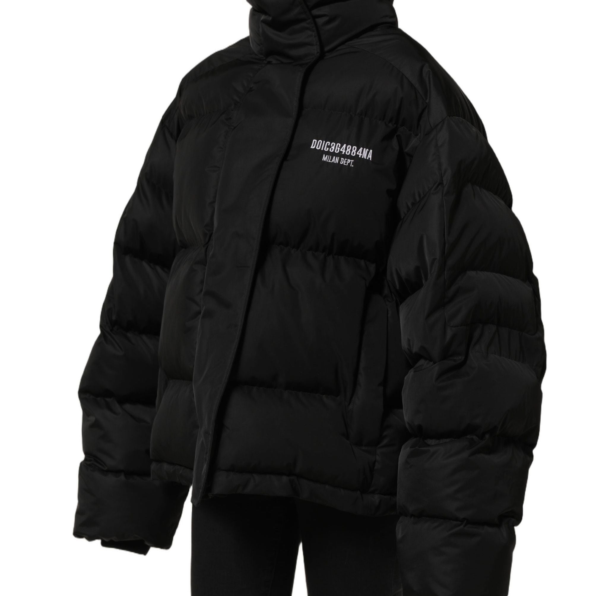 Dolce & Gabbana Black DGVIB3 Embroidered Padded Puffer Jacket