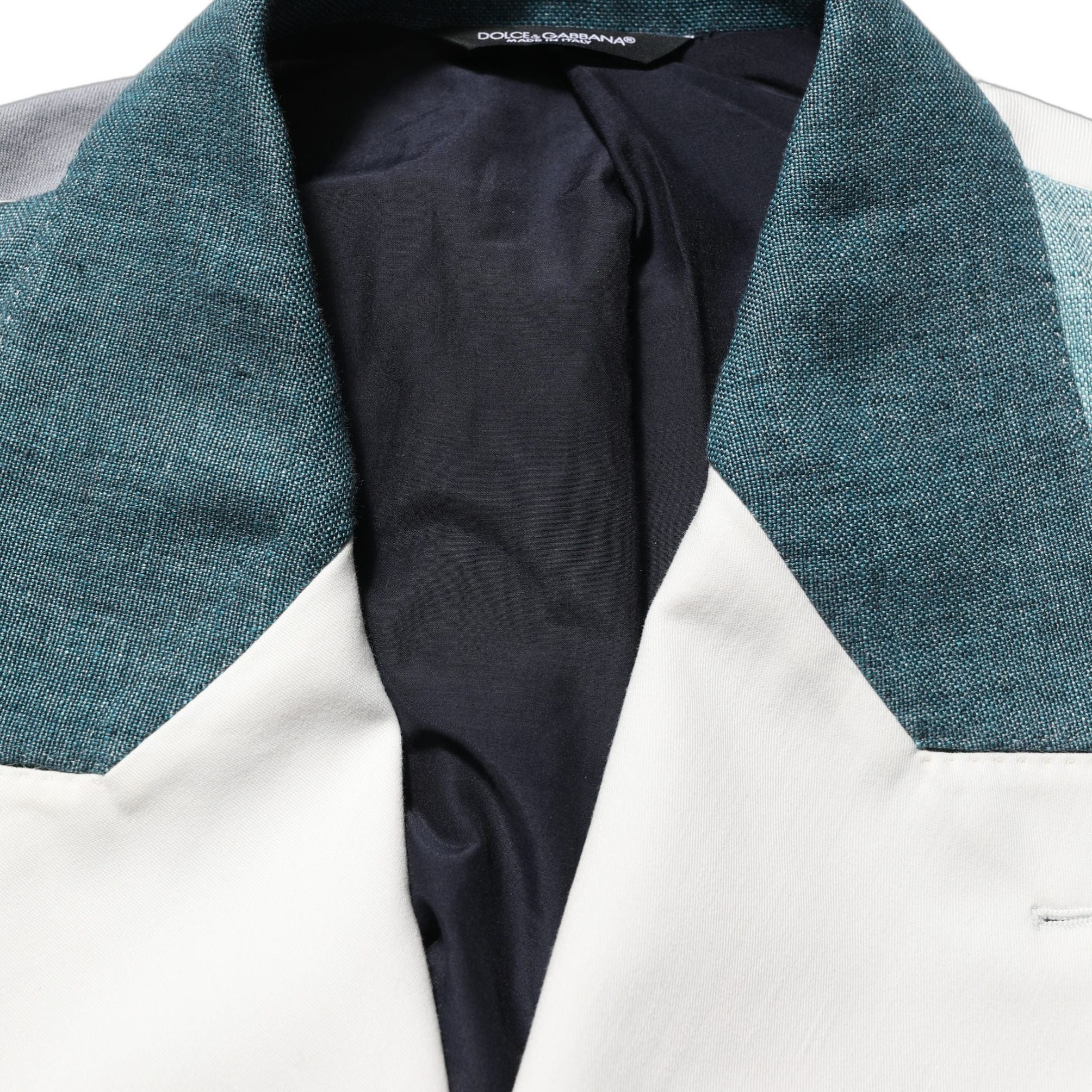 Dolce & Gabbana Multicolor Patchwork Linen Double Breasted Jacket