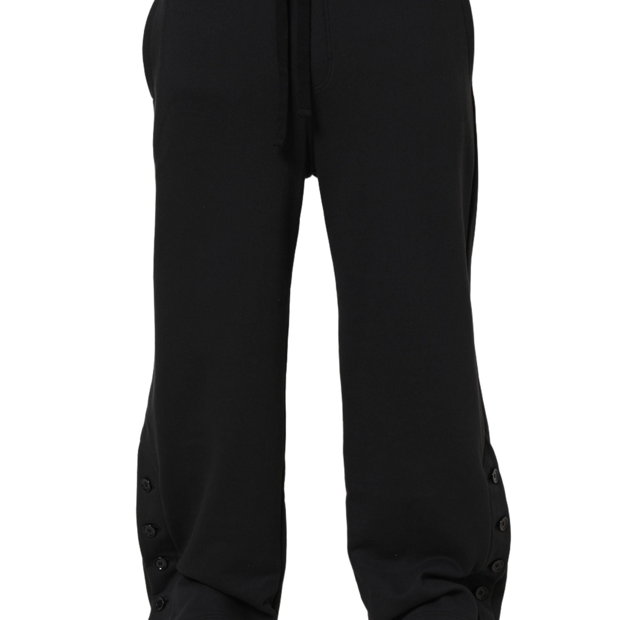 Dolce & Gabbana Black Drawstring Viscose Jogger Men Sweatpants Pants