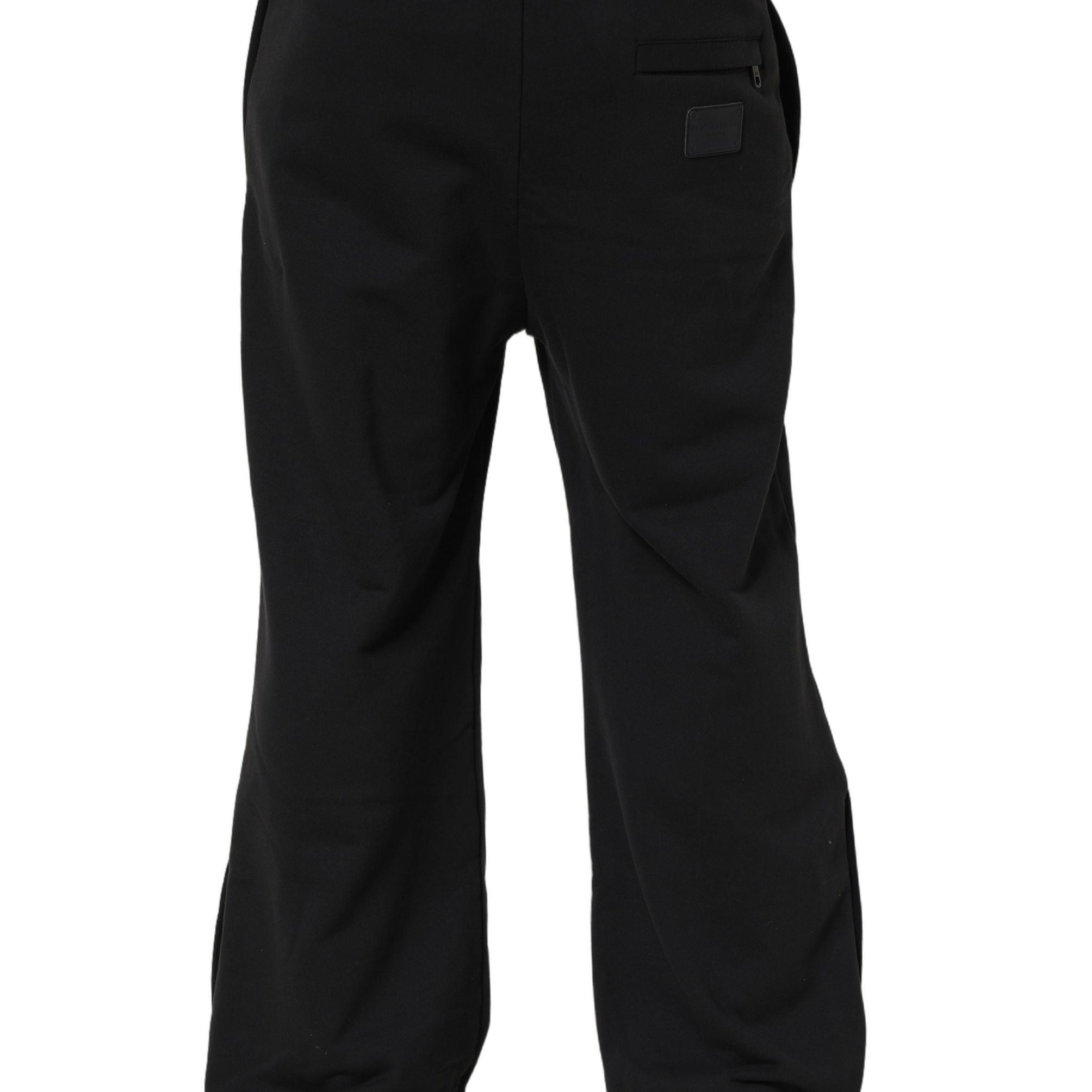 Dolce & Gabbana Black Drawstring Viscose Jogger Men Sweatpants Pants