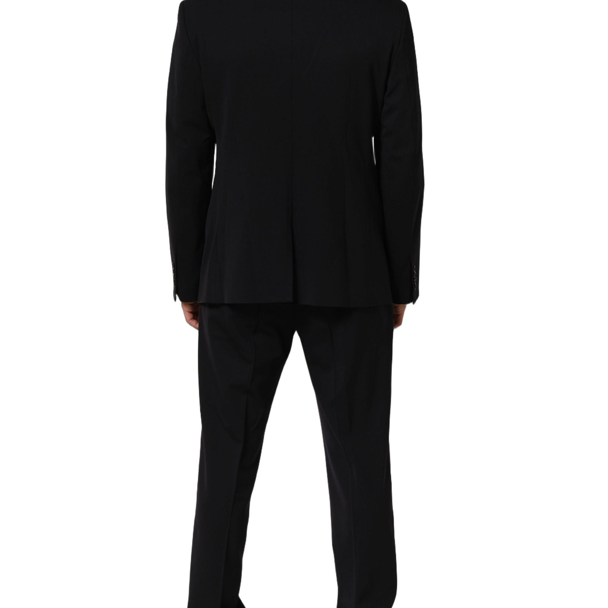 Dolce & Gabbana Black Wool Slim Fit Formal Men 2 Piece Suit