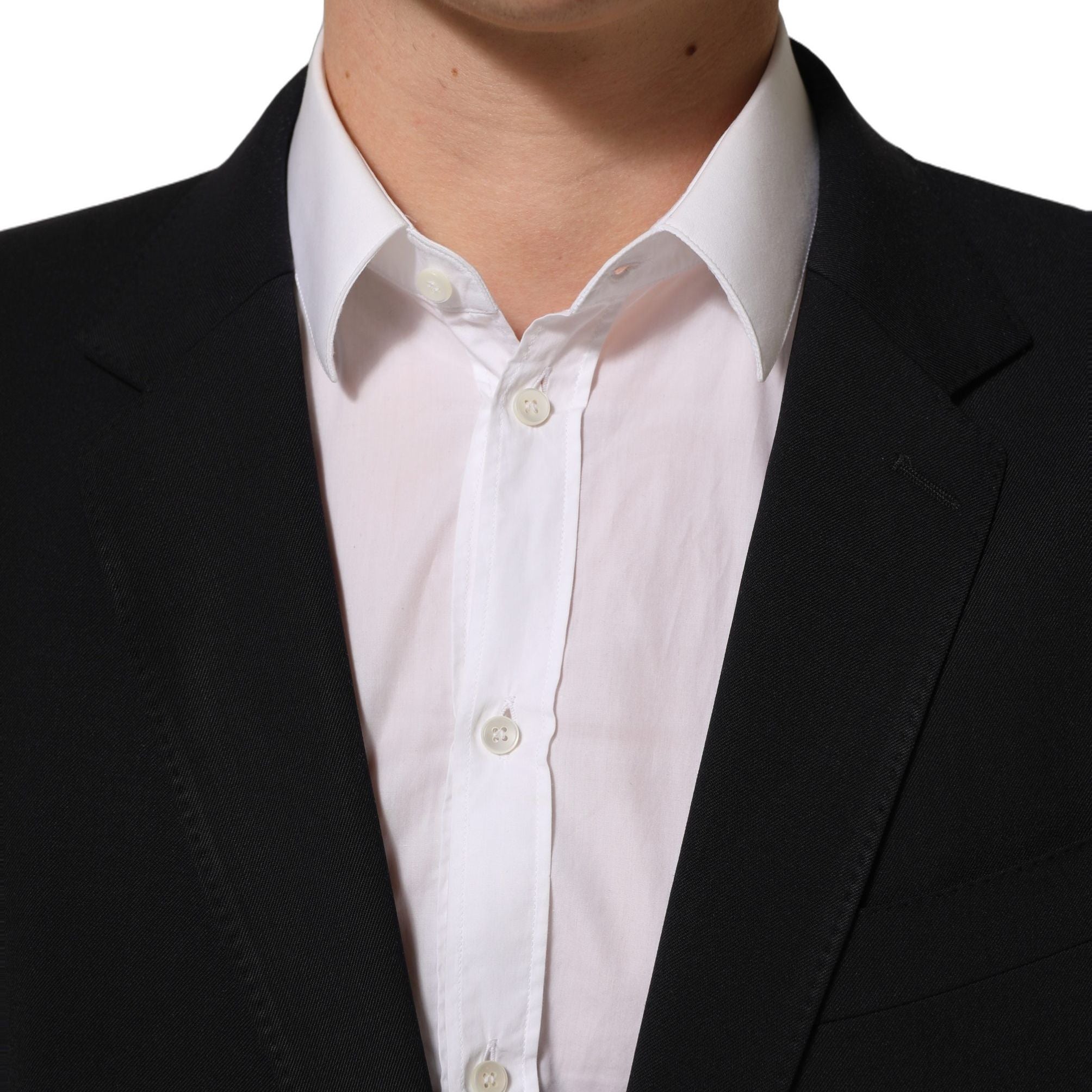 Dolce & Gabbana Black Wool Slim Fit Formal Men 2 Piece Suit
