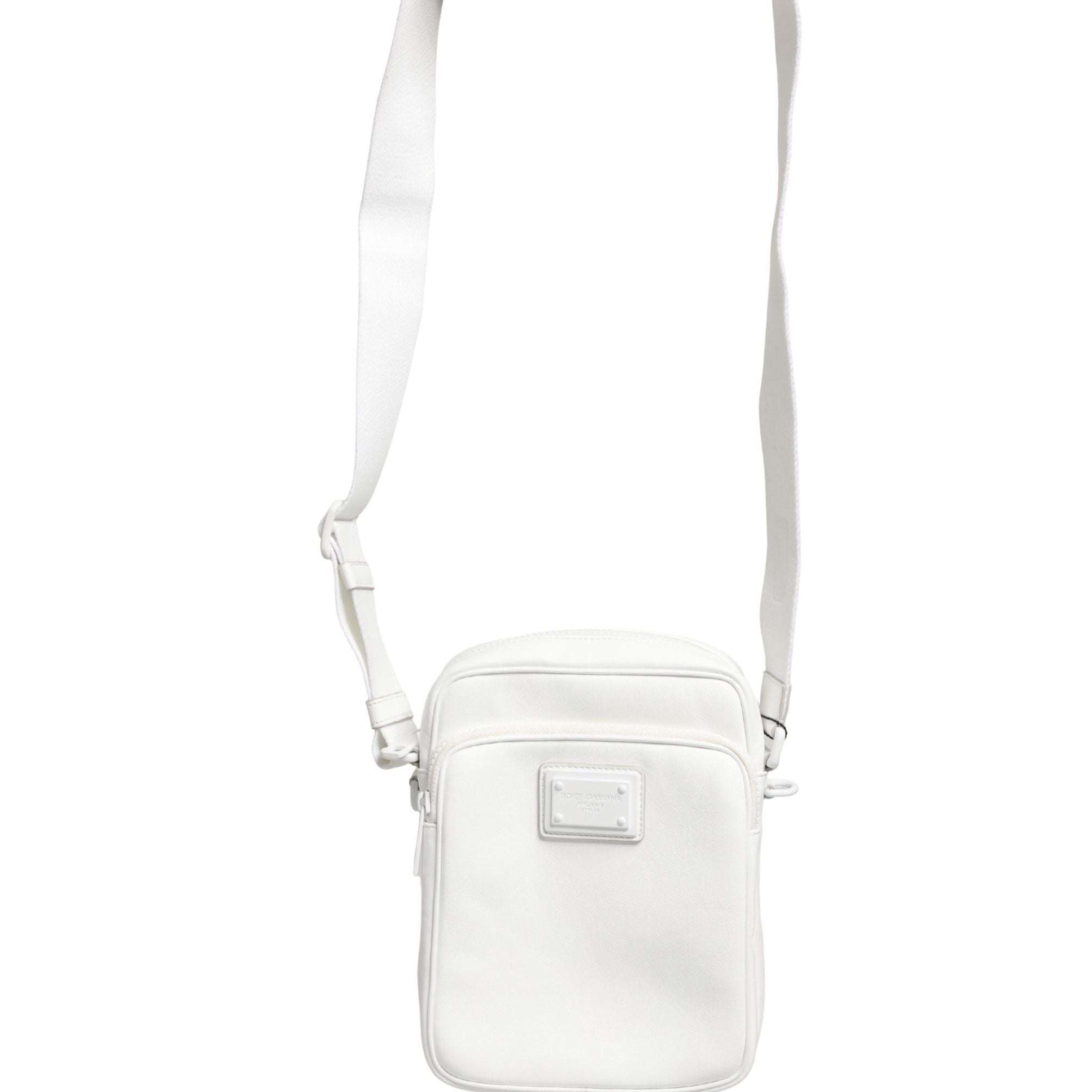 Dolce & Gabbana White Logo Plaque Crossbody Shoulder Borse Men Bag
