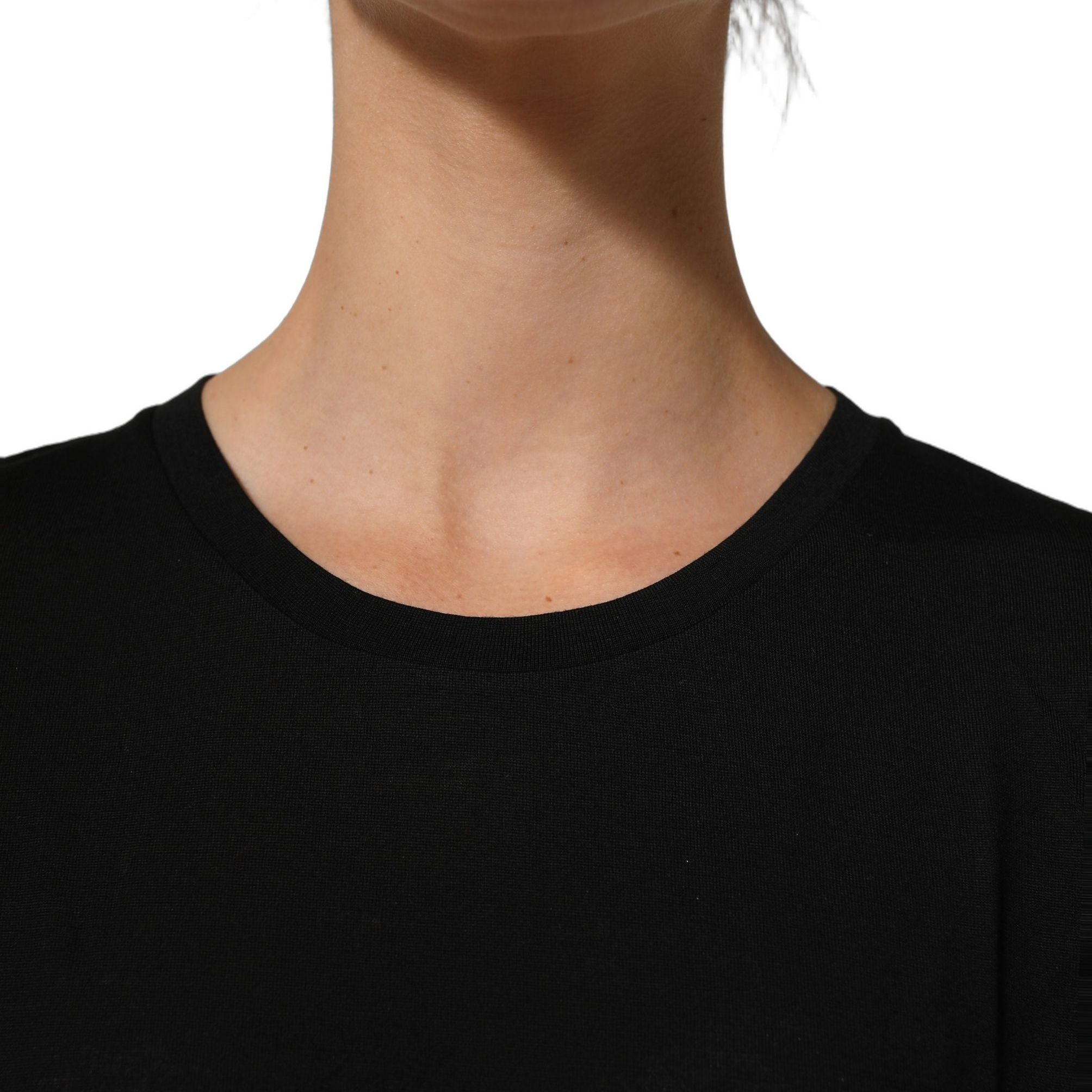 Dolce & Gabbana Black Wool Crew Neck Short Sleeves Men T-shirt