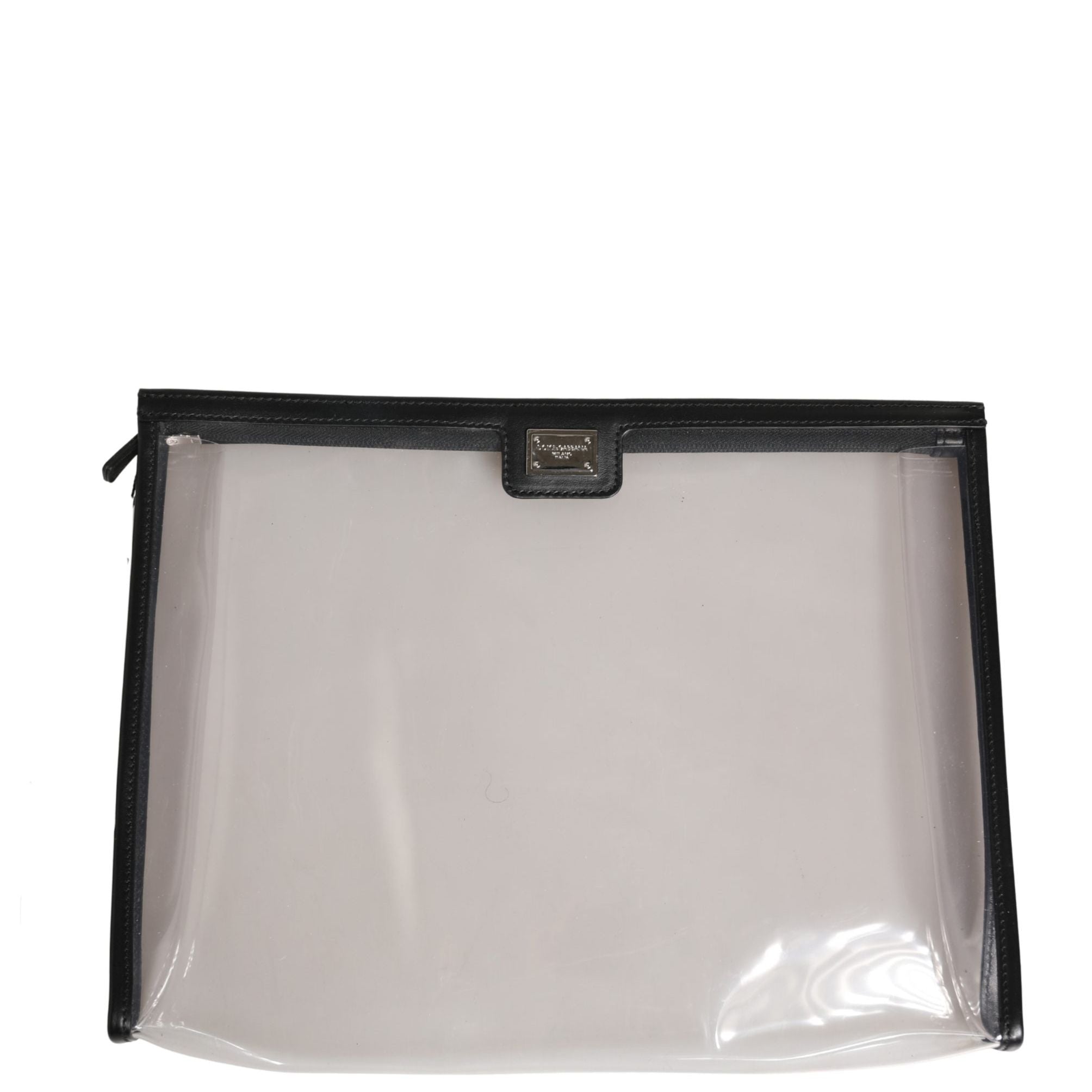 Dolce & Gabbana Transparent PVC Clutch Pouch Purse Branded Logo Plaque Bag