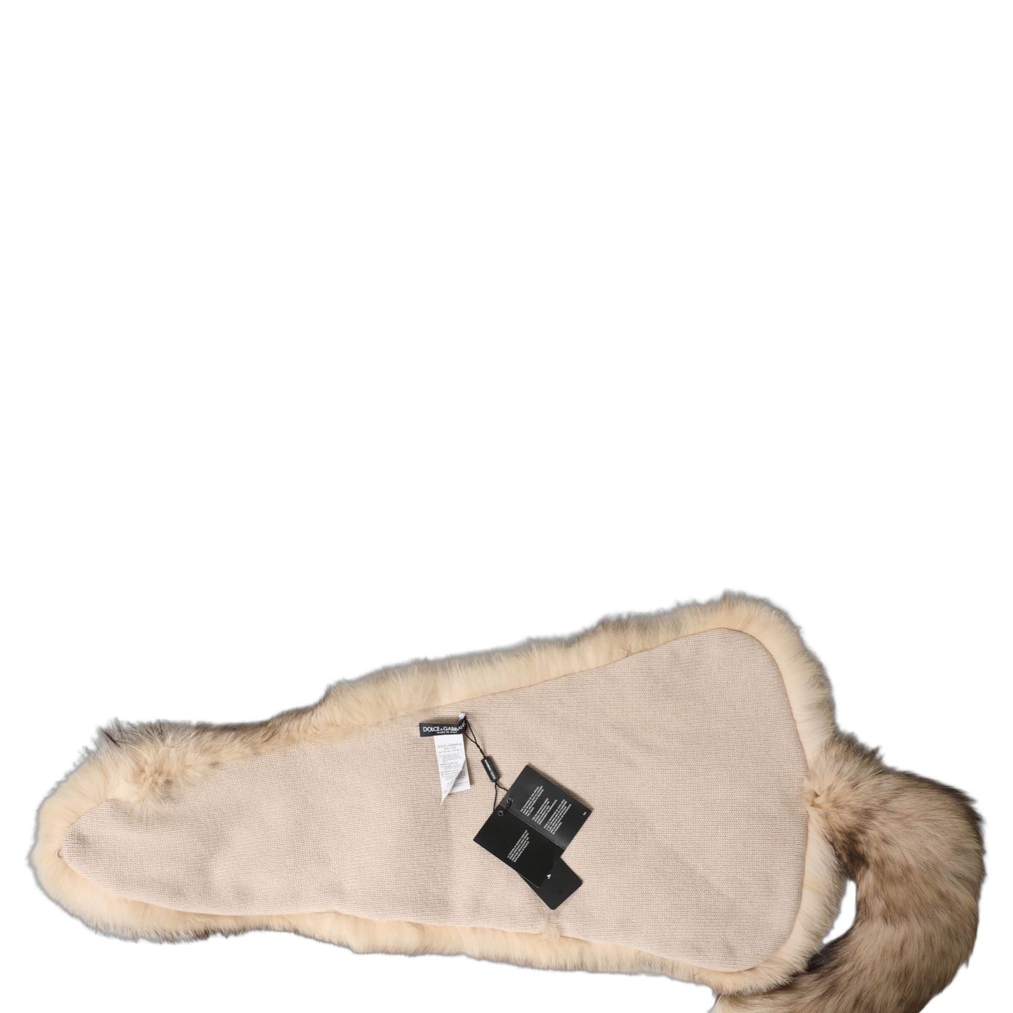 Dolce & Gabbana Brown Frost Fox Fur Neck Warmer Winter Scarf