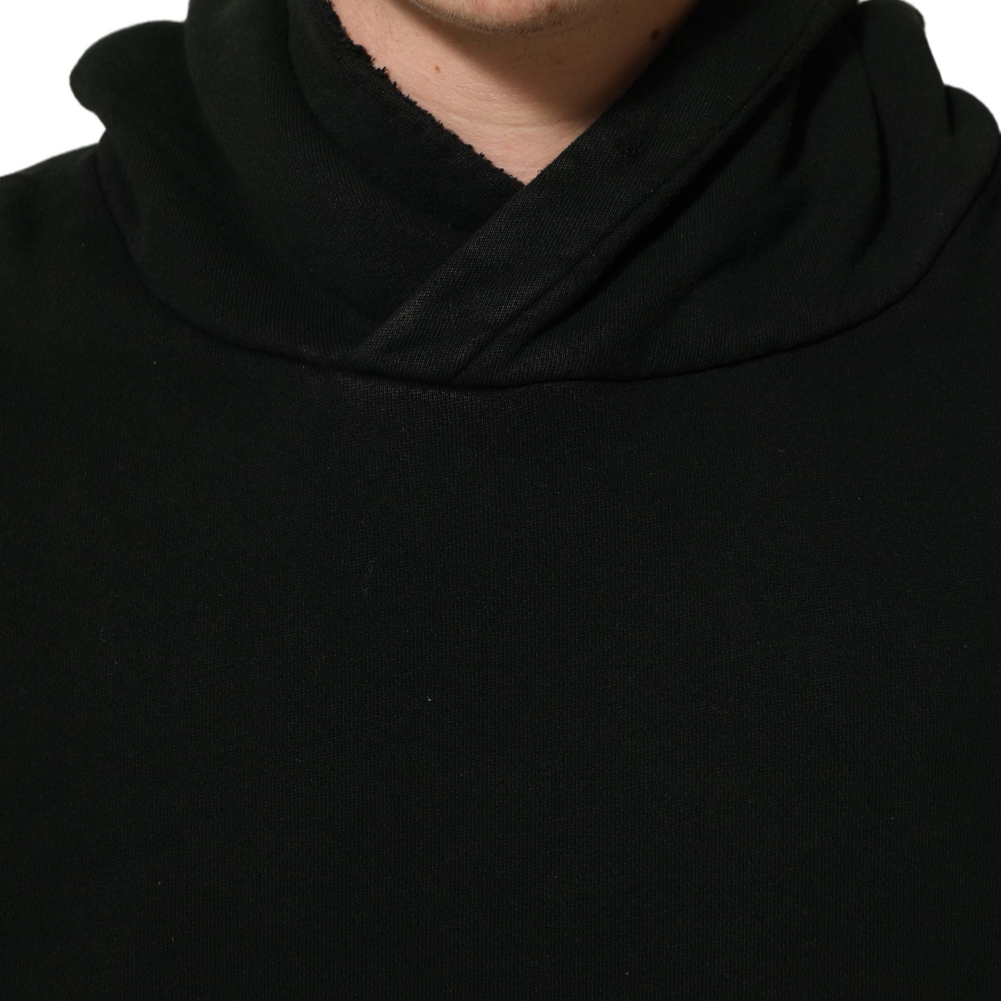 Dolce & Gabbana Black Cotton Hooded Men Sweatshirt Sweater