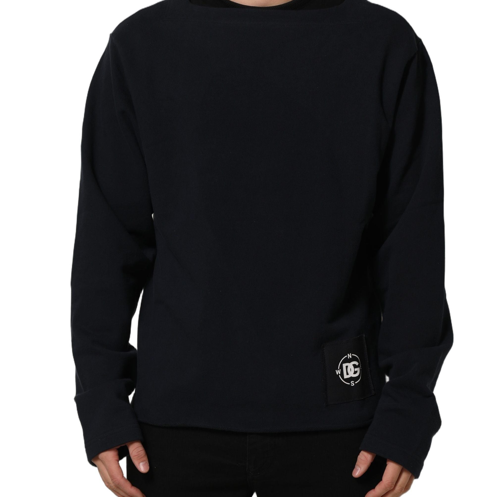 Dolce & Gabbana Dark Blue Logo Cotton Sweatshirt Sweater