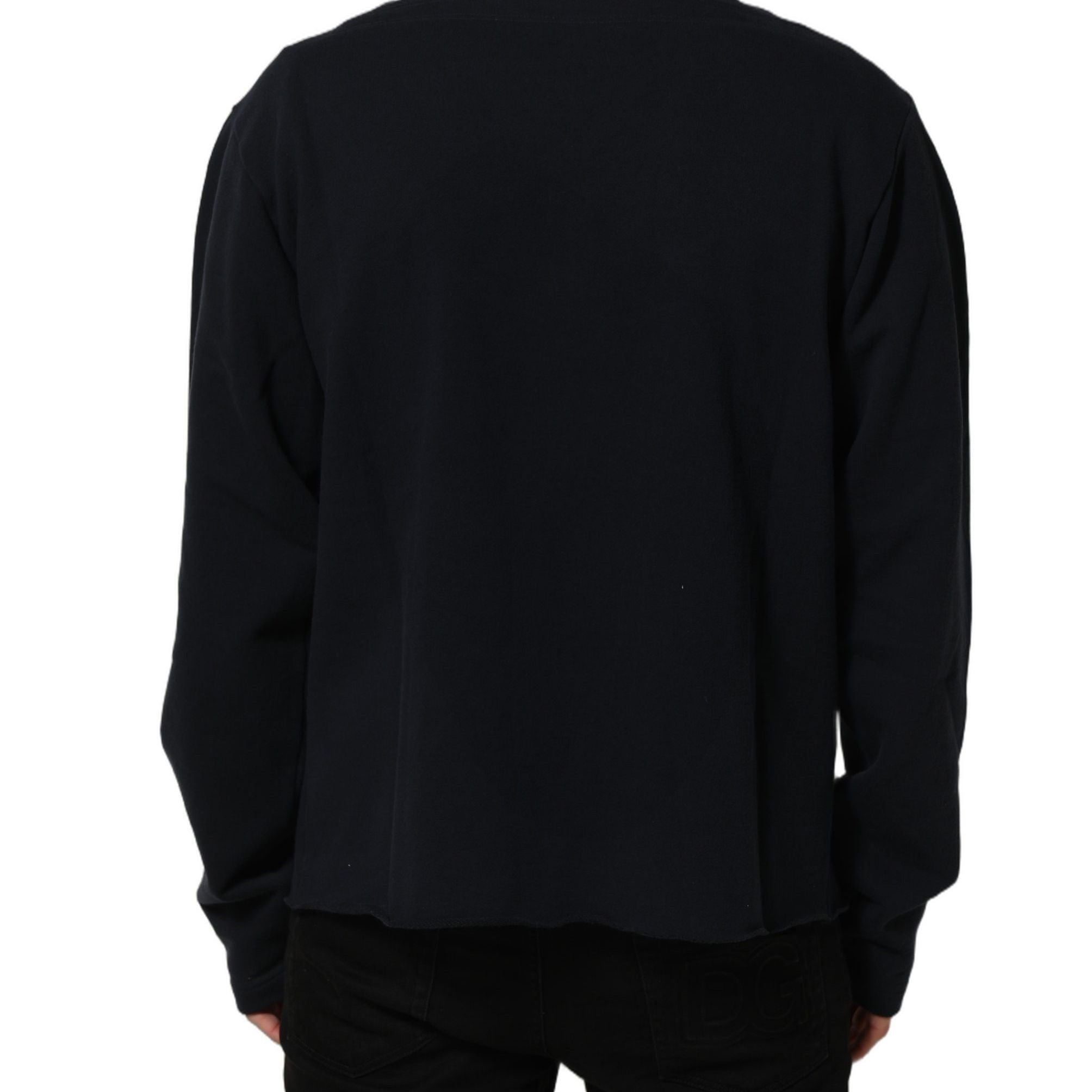 Dolce & Gabbana Dark Blue Logo Cotton Sweatshirt Sweater
