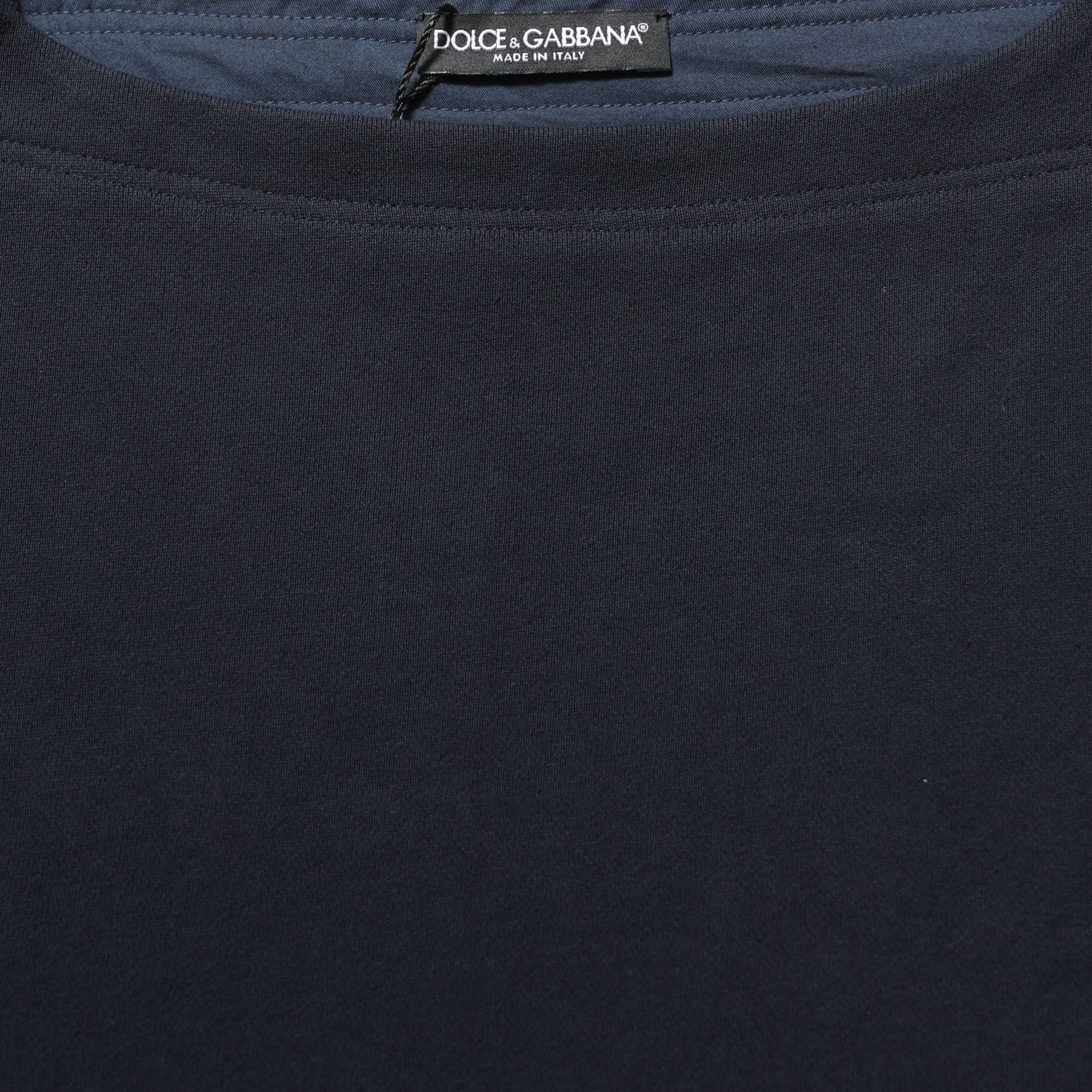 Dolce & Gabbana Dark Blue Logo Cotton Sweatshirt Sweater