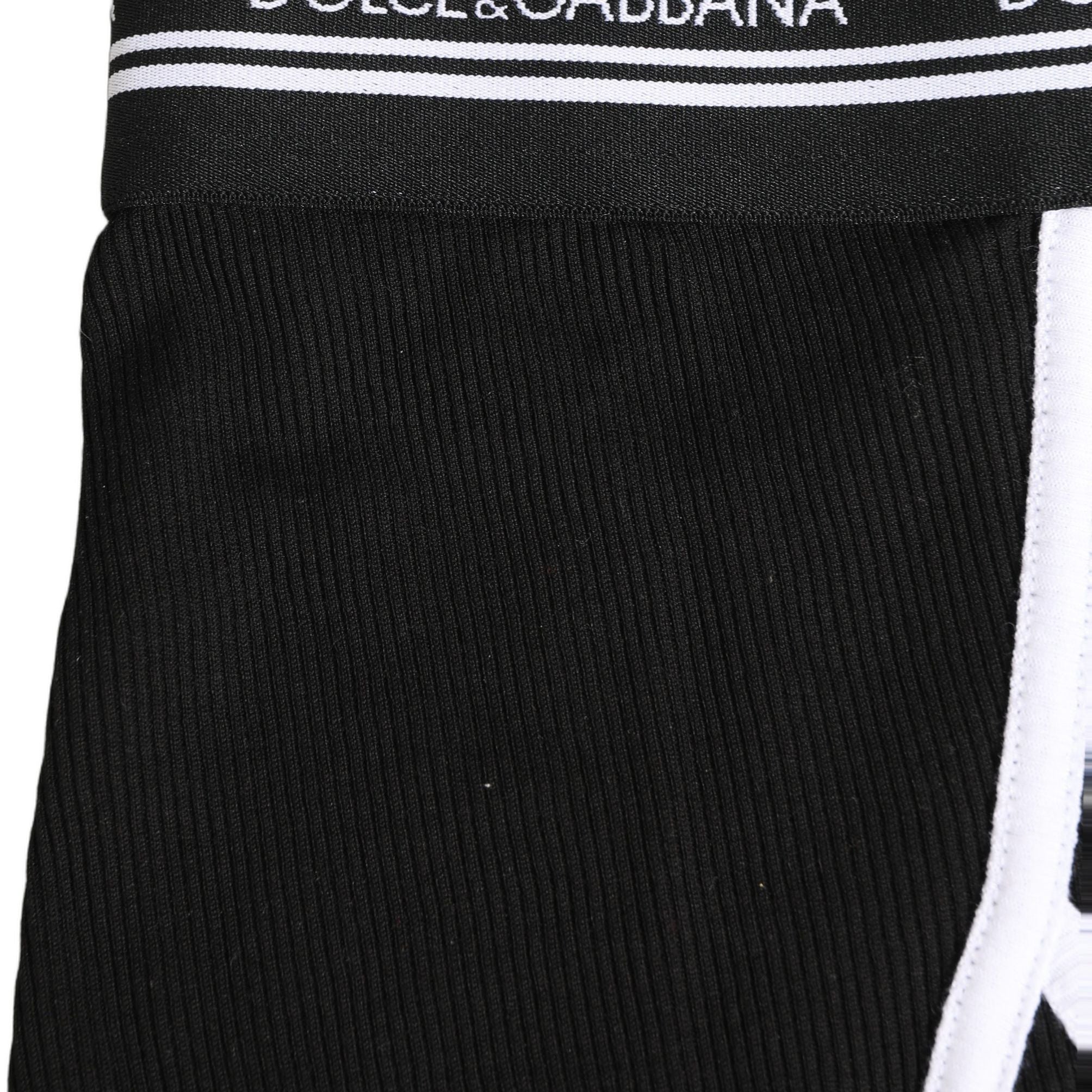 Dolce & Gabbana Black White Logo Waistband Coulotte Panty Underwear