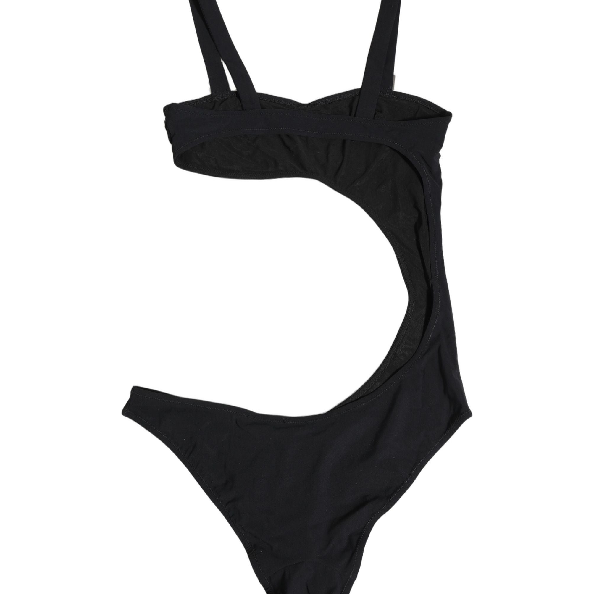 Dolce & Gabbana Black Embellished Cutout Bandeau One Piece Swimwear