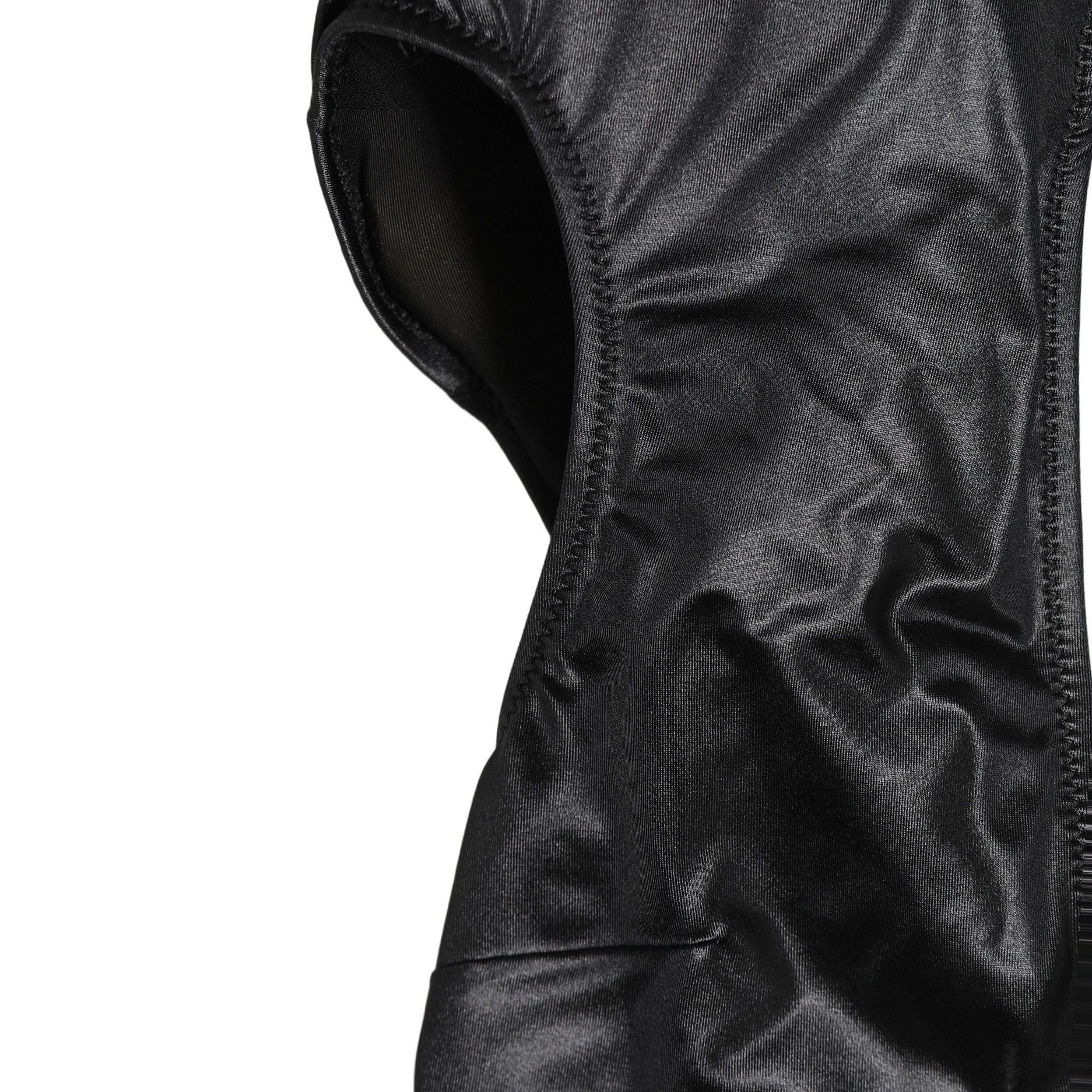 Dolce & Gabbana Black Deep V-Neck Cutout One Piece Swimwear