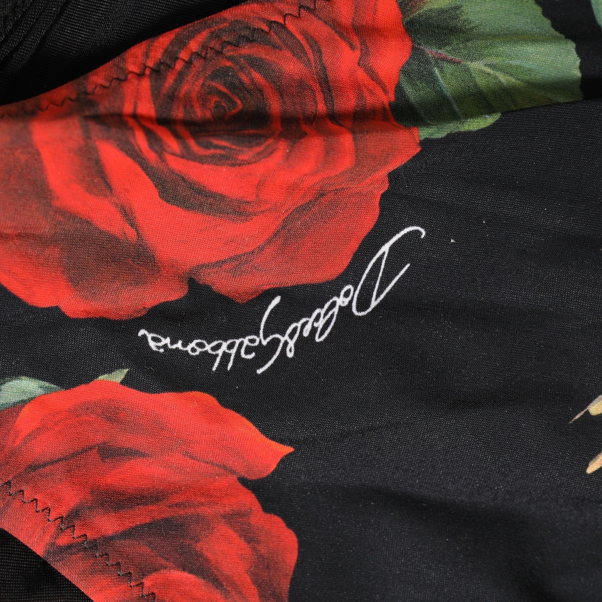 Dolce & Gabbana Black Floral Print One Piece Swimsuit Swimwear