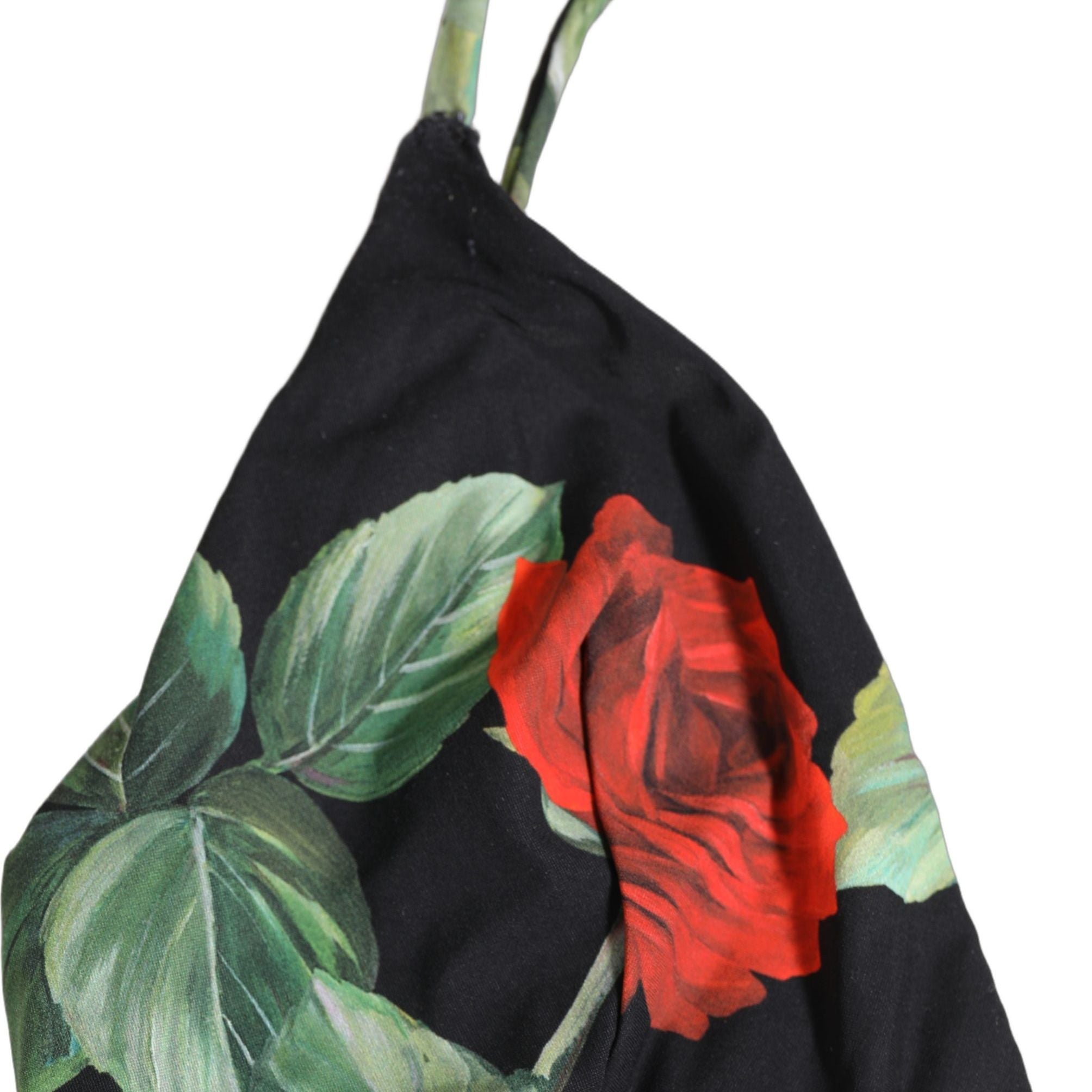 Dolce & Gabbana Black Floral Print One Piece Swimsuit Swimwear