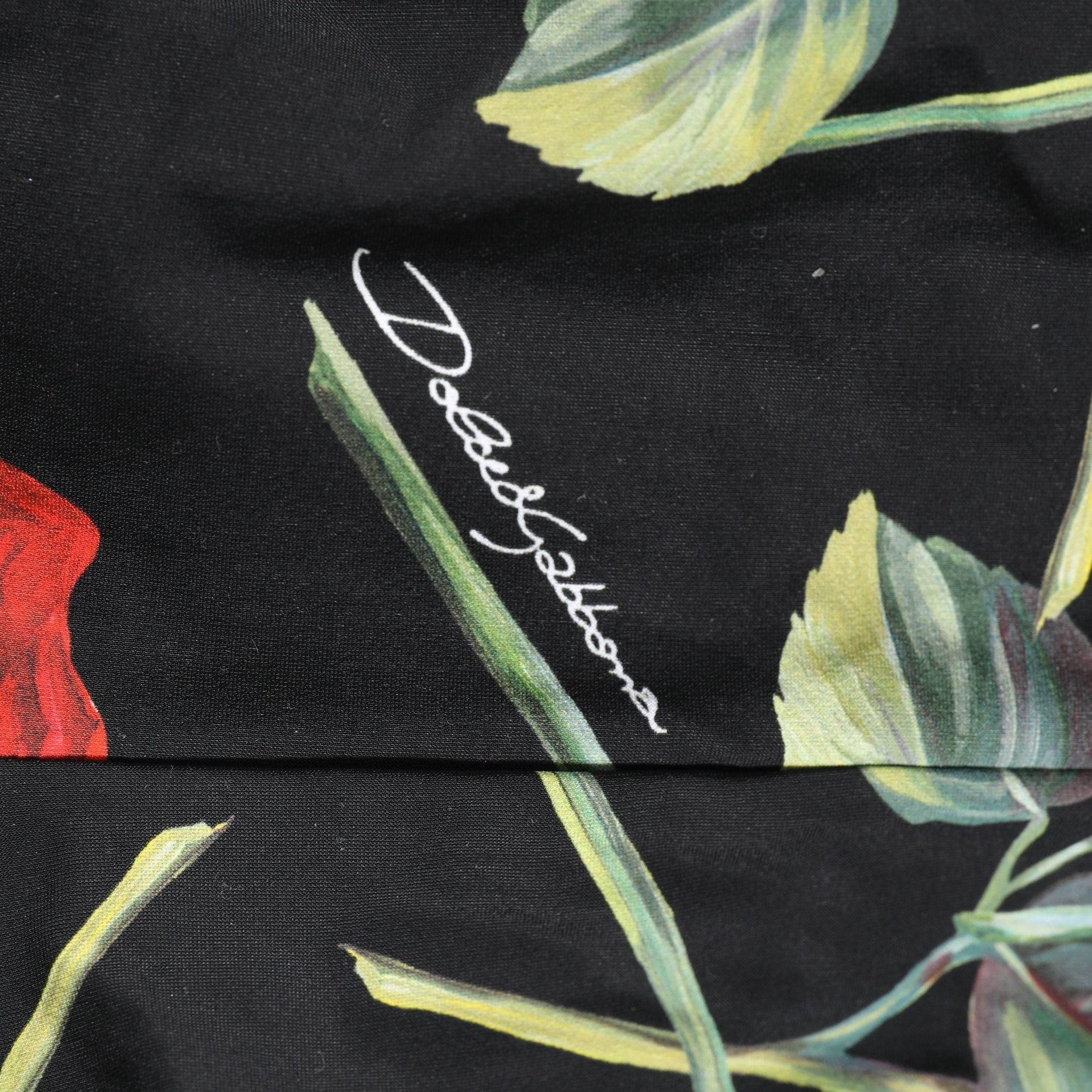 Dolce & Gabbana Black Floral Print One Piece Swimsuit Swimwear