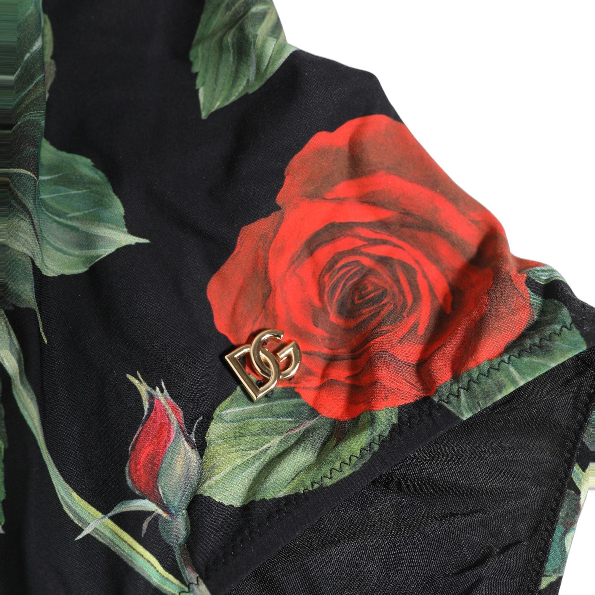Dolce & Gabbana Black Floral Print One Piece Swimsuit Swimwear