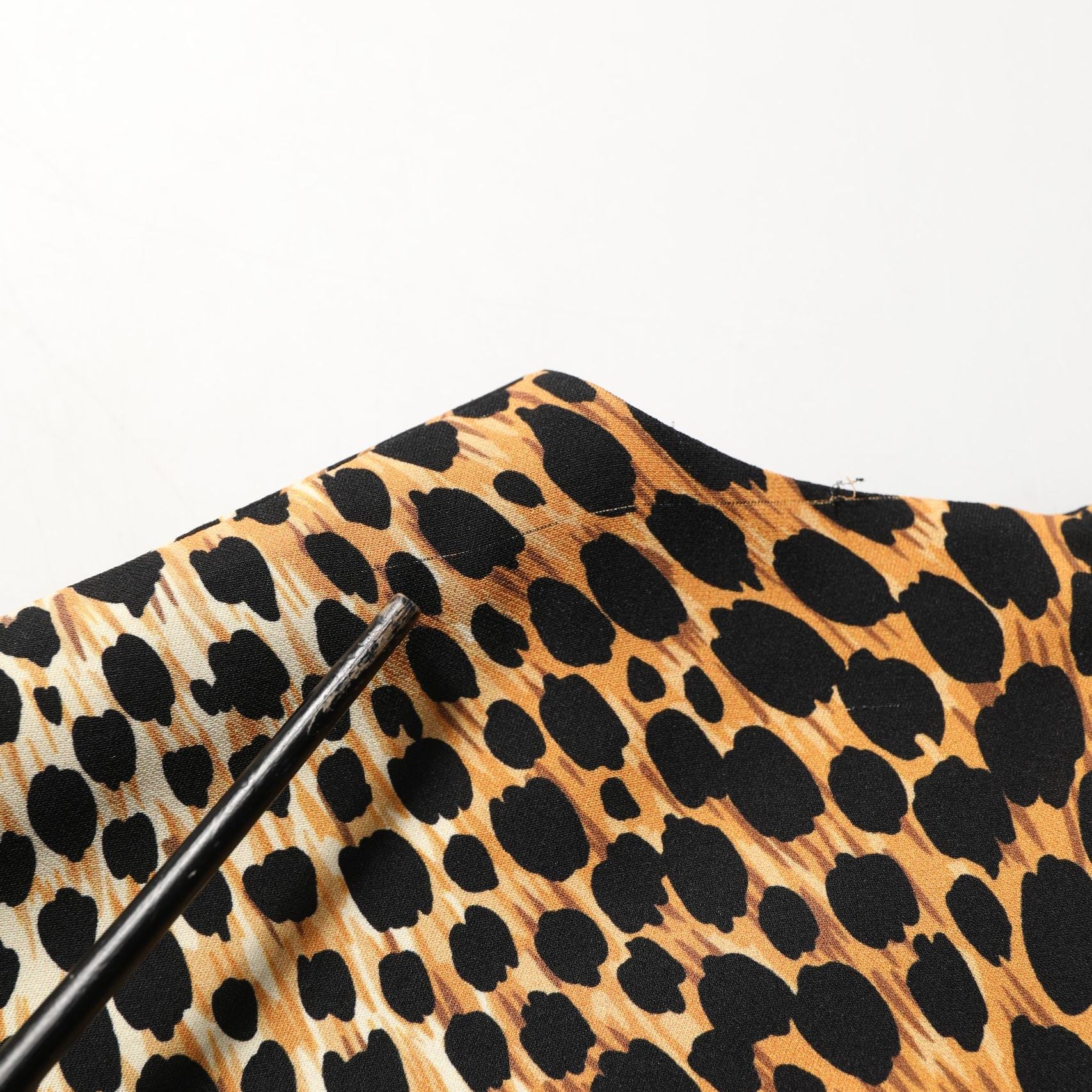 Dolce & Gabbana Brown Leopard Print Silk Sheath Midi Dress