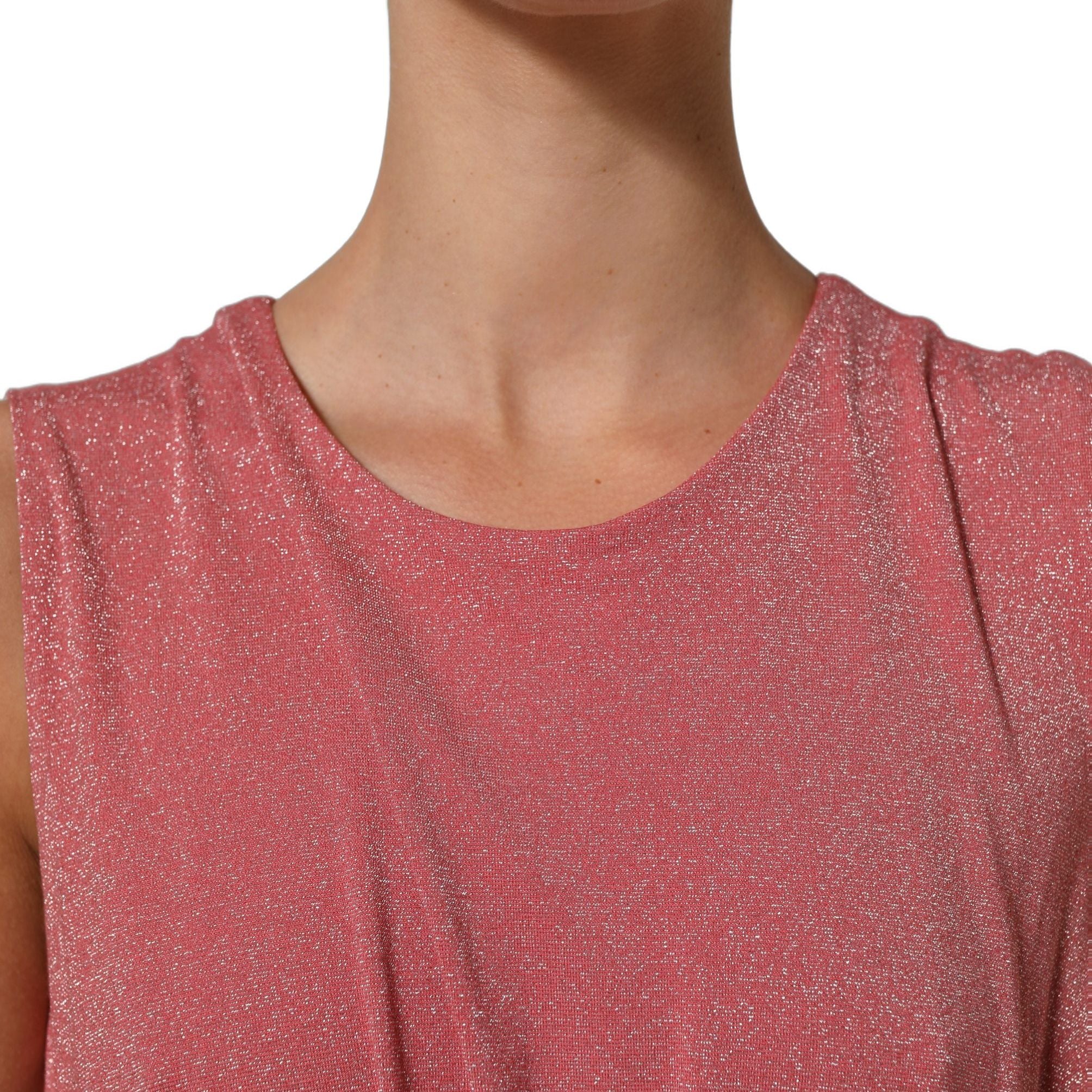 Dolce & Gabbana Coral Pink Pleated Sleeveless Max Dress