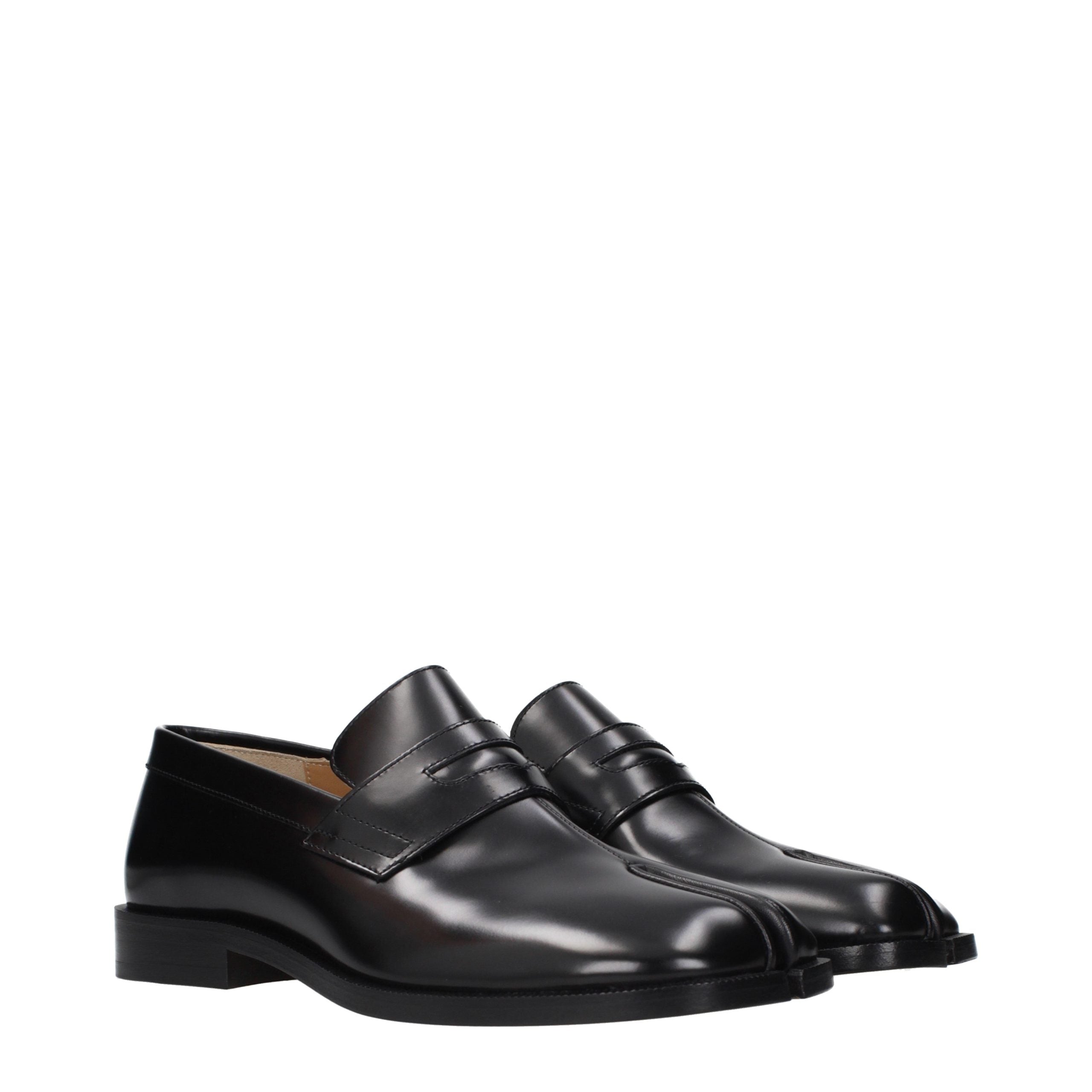 Maison Margiela Black Leather Slip-On Loafers