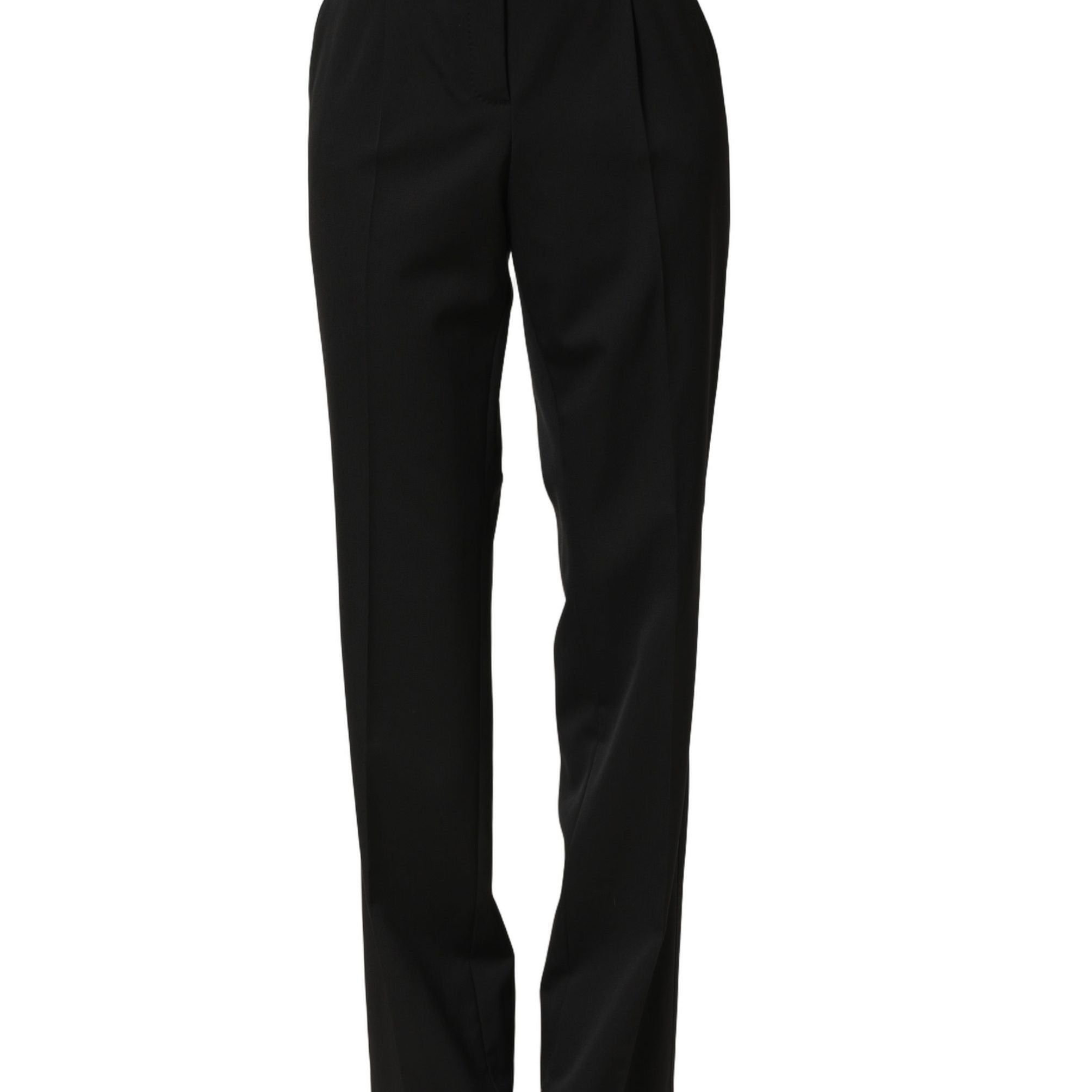 Dolce & Gabbana Black High Waist Straight Dress Trouser Pants