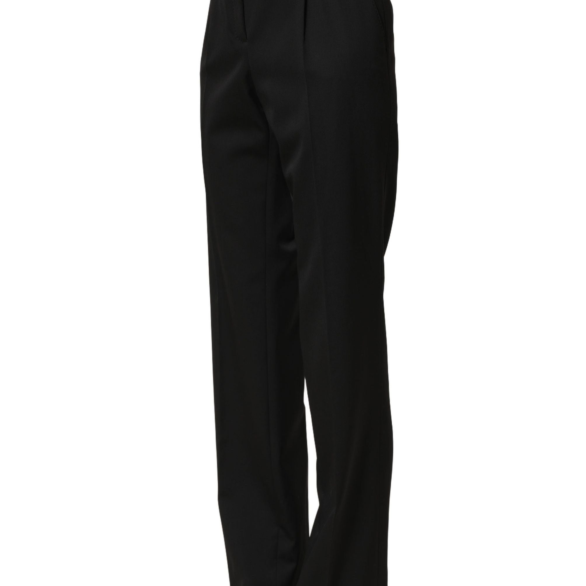 Dolce & Gabbana Black High Waist Straight Dress Trouser Pants