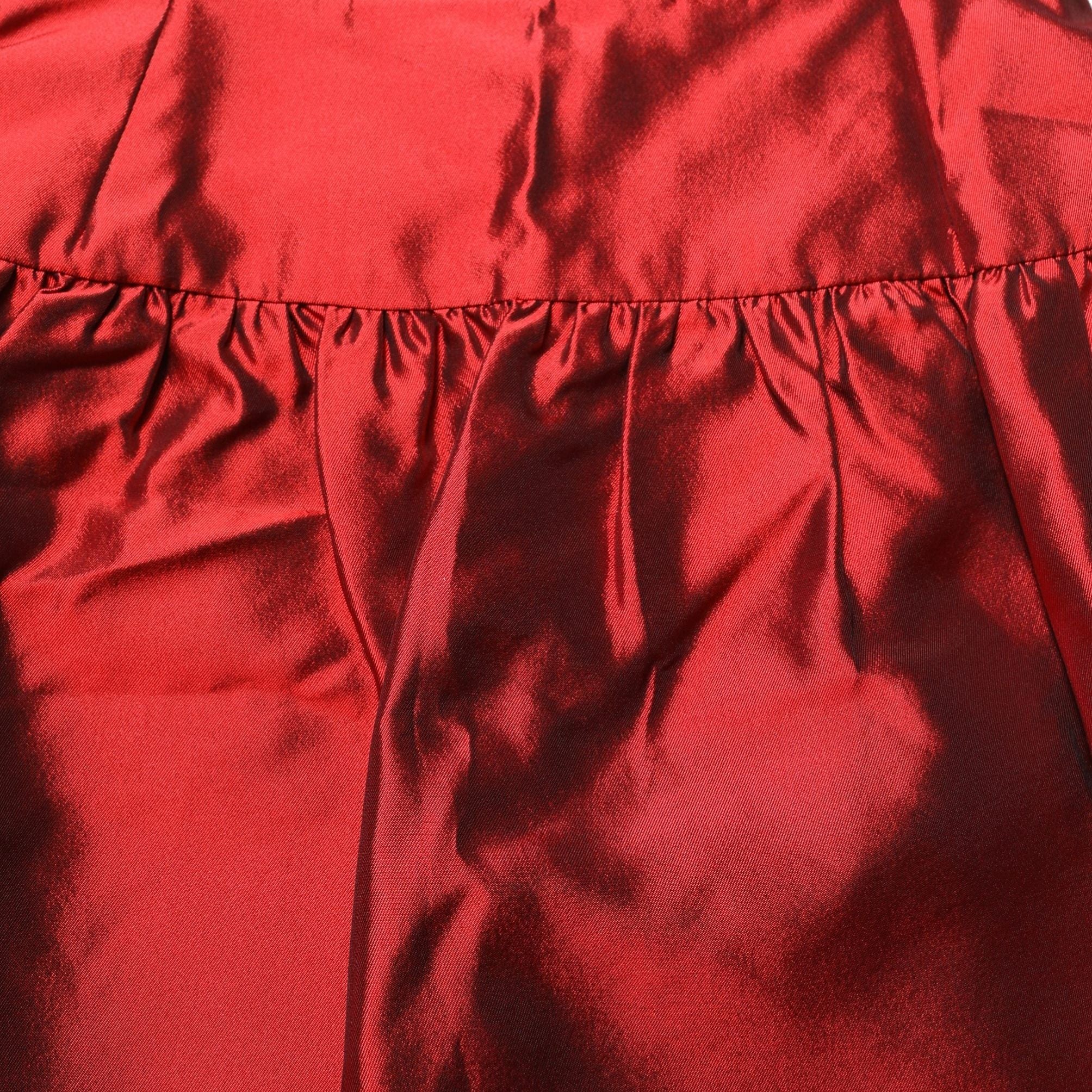 Dolce & Gabbana Red Silk Satin Bubble High Waist Mini Skirt