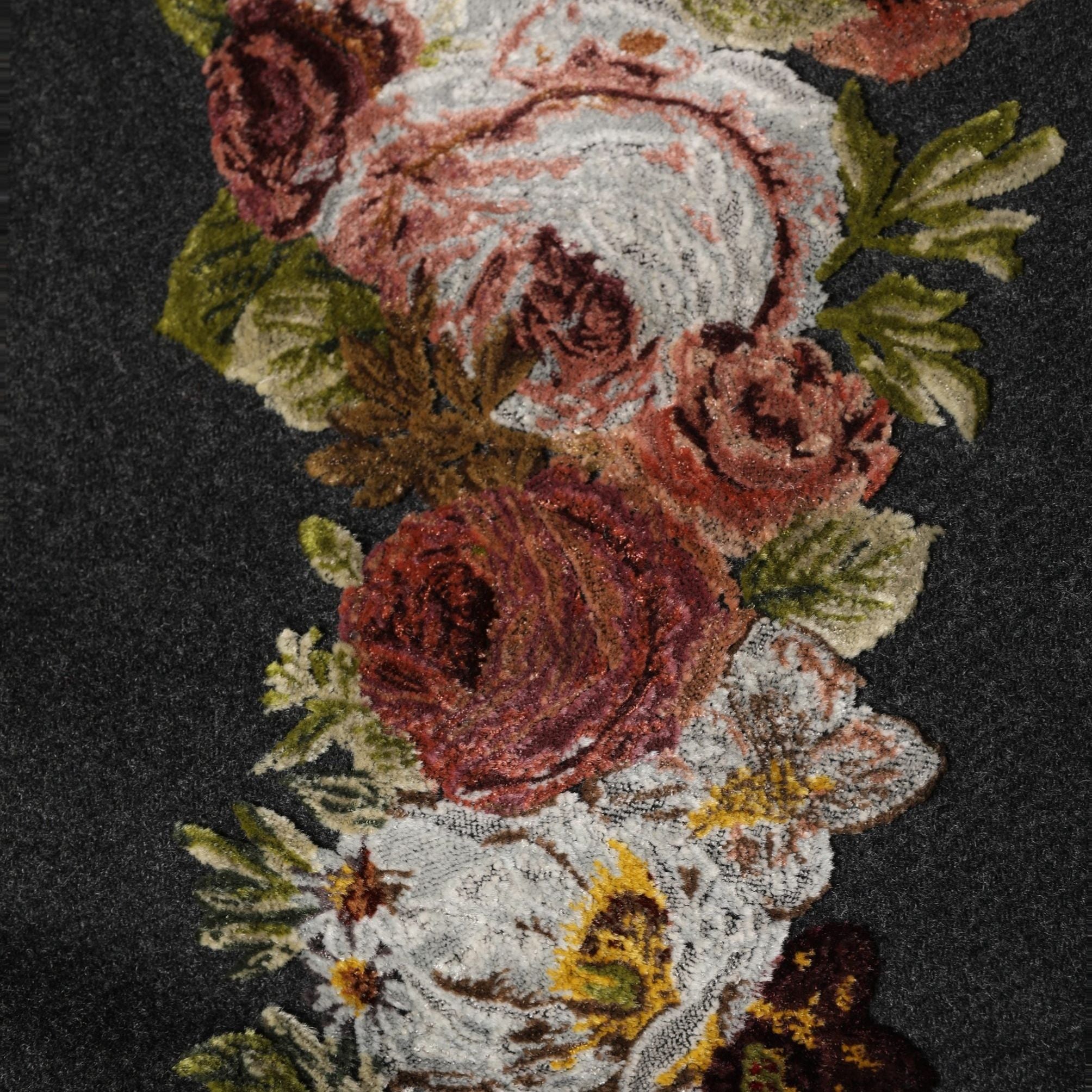Dolce & Gabbana Black Floral Macramé High Waist A-line Skirt
