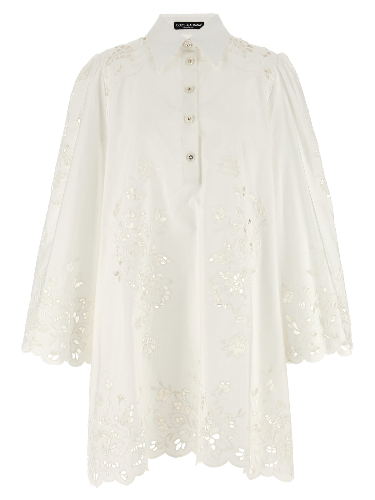 Dolce & Gabbana White Cotton Short Dress