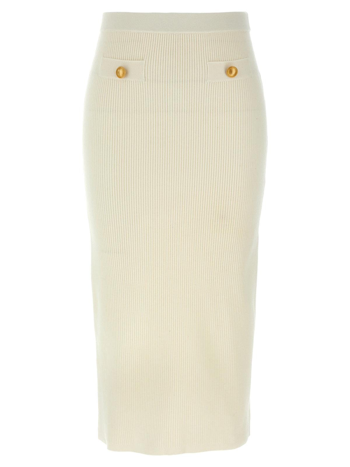 Alessandra Rich White Wool Midi Skirt