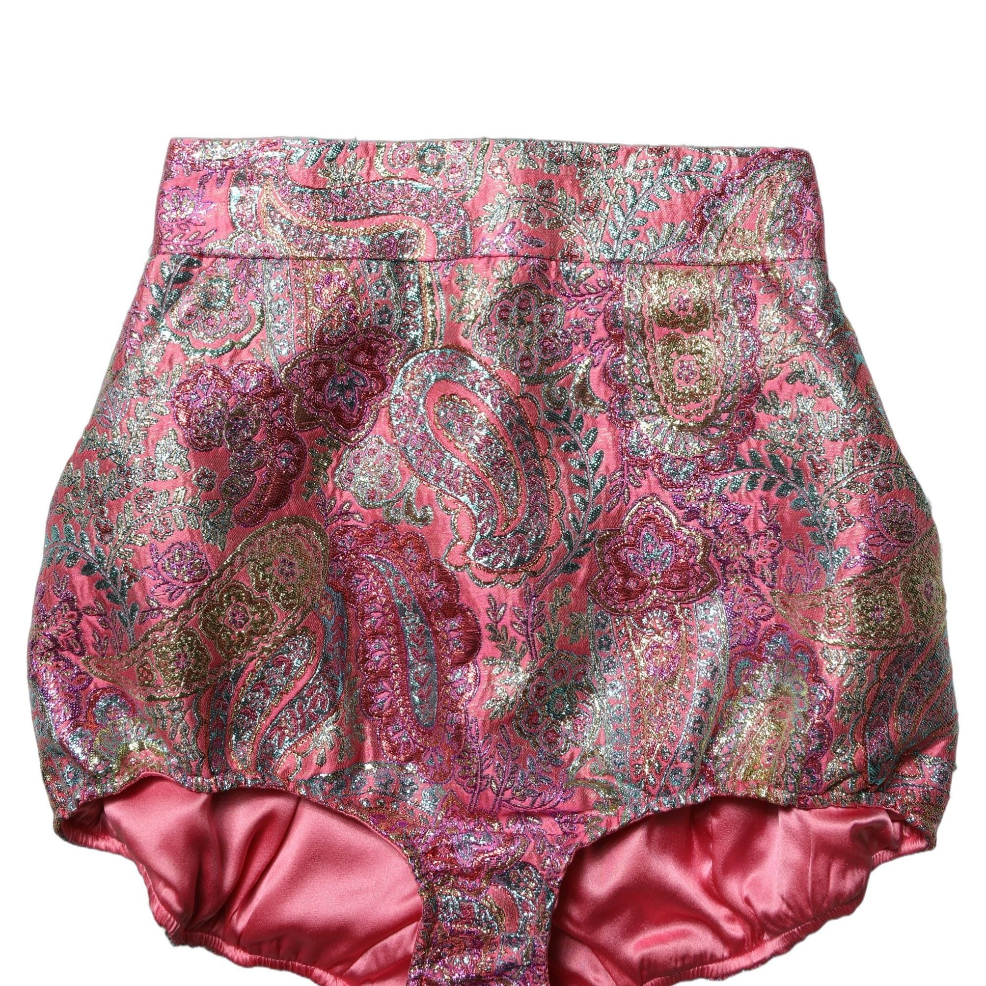 Dolce & Gabbana Pink Floral HighWaist Jacquard Hotpants Shorts
