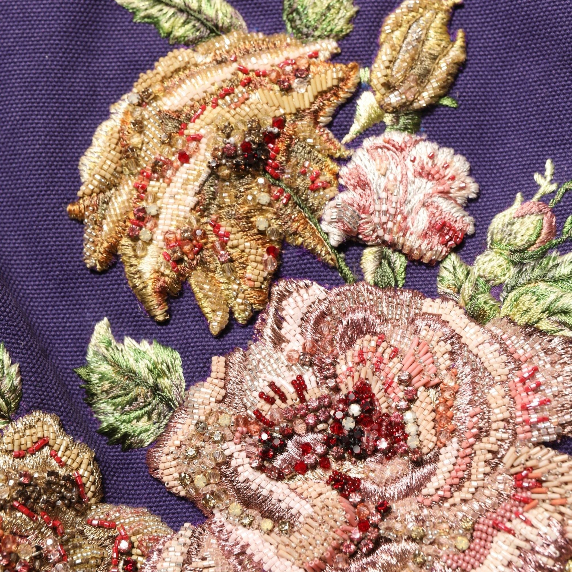 Dolce & Gabbana Purple Floral Embellsihed MidWaist Mini Skirt