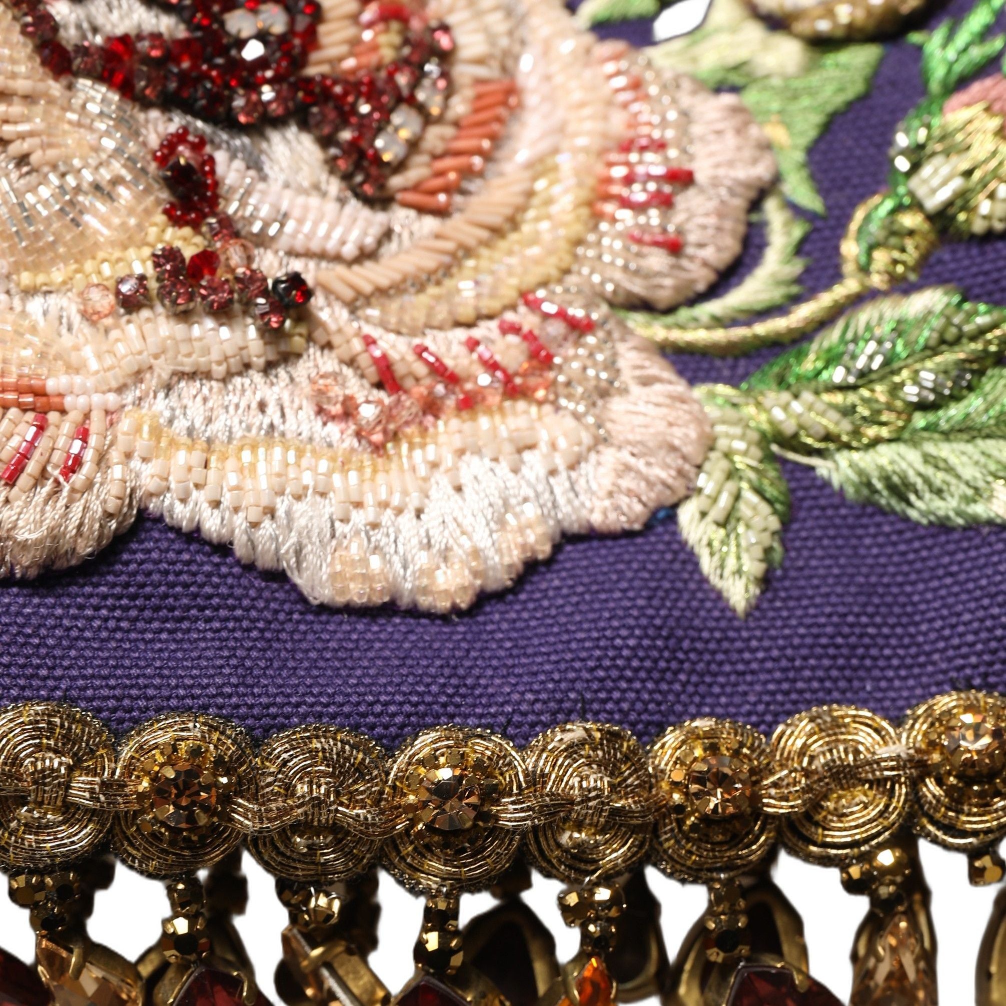 Dolce & Gabbana Purple Floral Embellsihed MidWaist Mini Skirt
