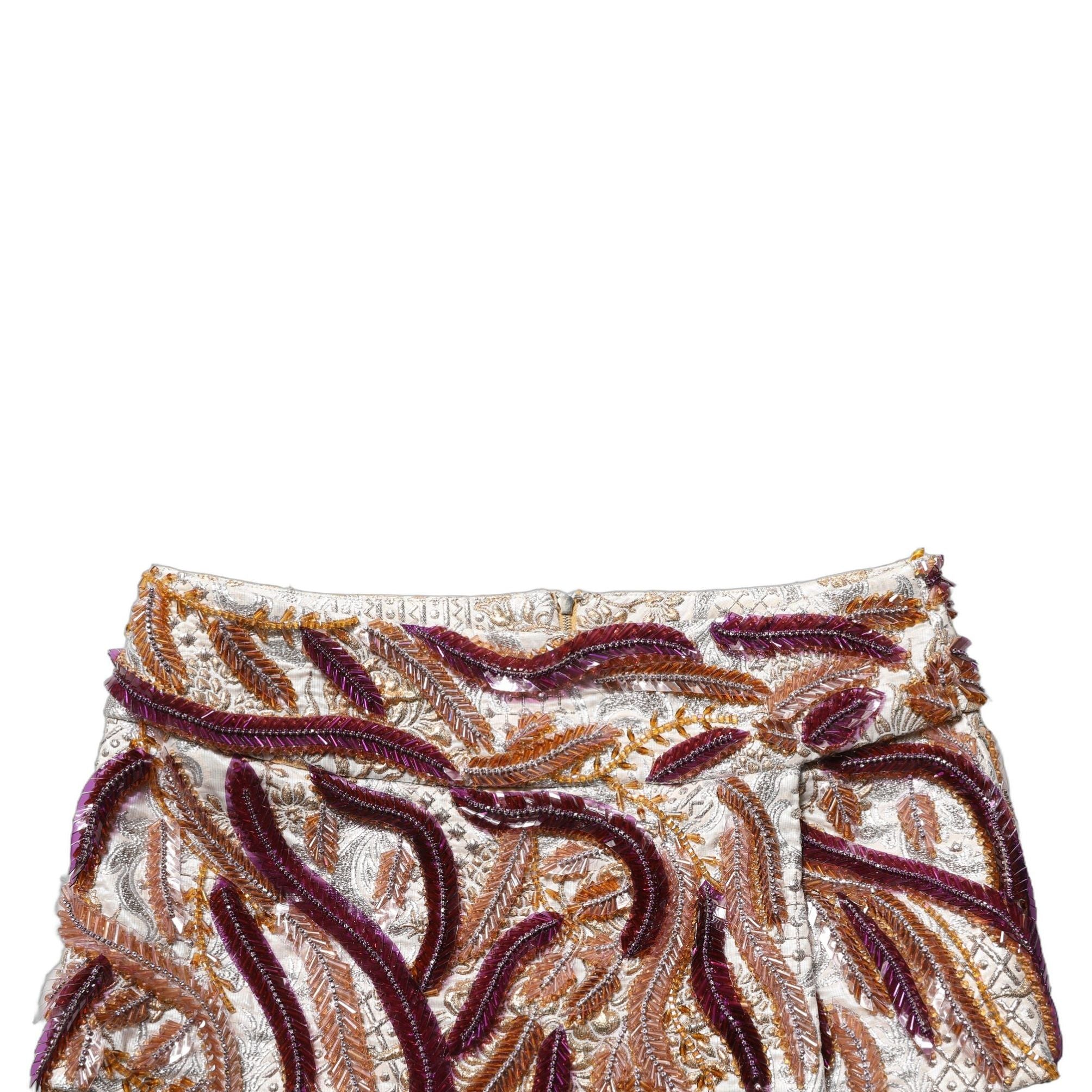 Dolce & Gabbana Multicolor Sequin MidWaist A-line Mini Skirt