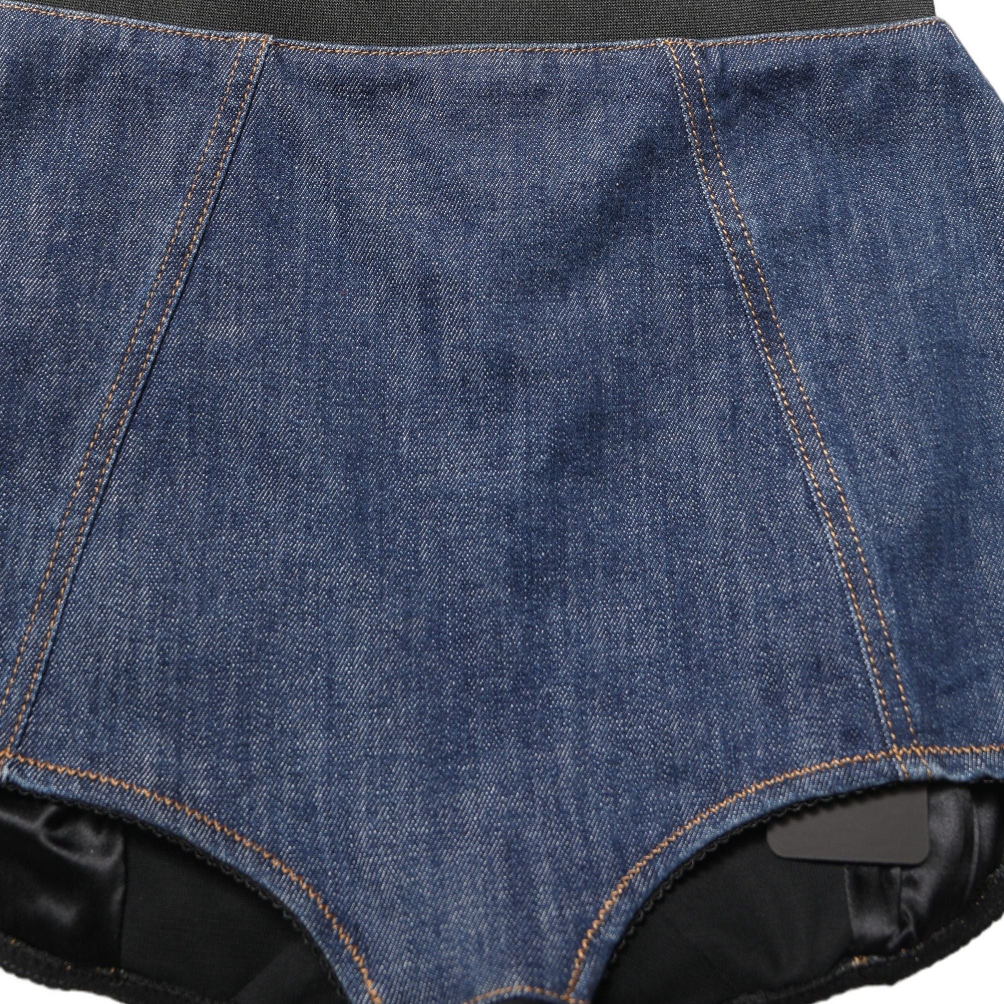 Dolce & Gabbana Blue Cotton High Waist Denim Hotpants Shorts