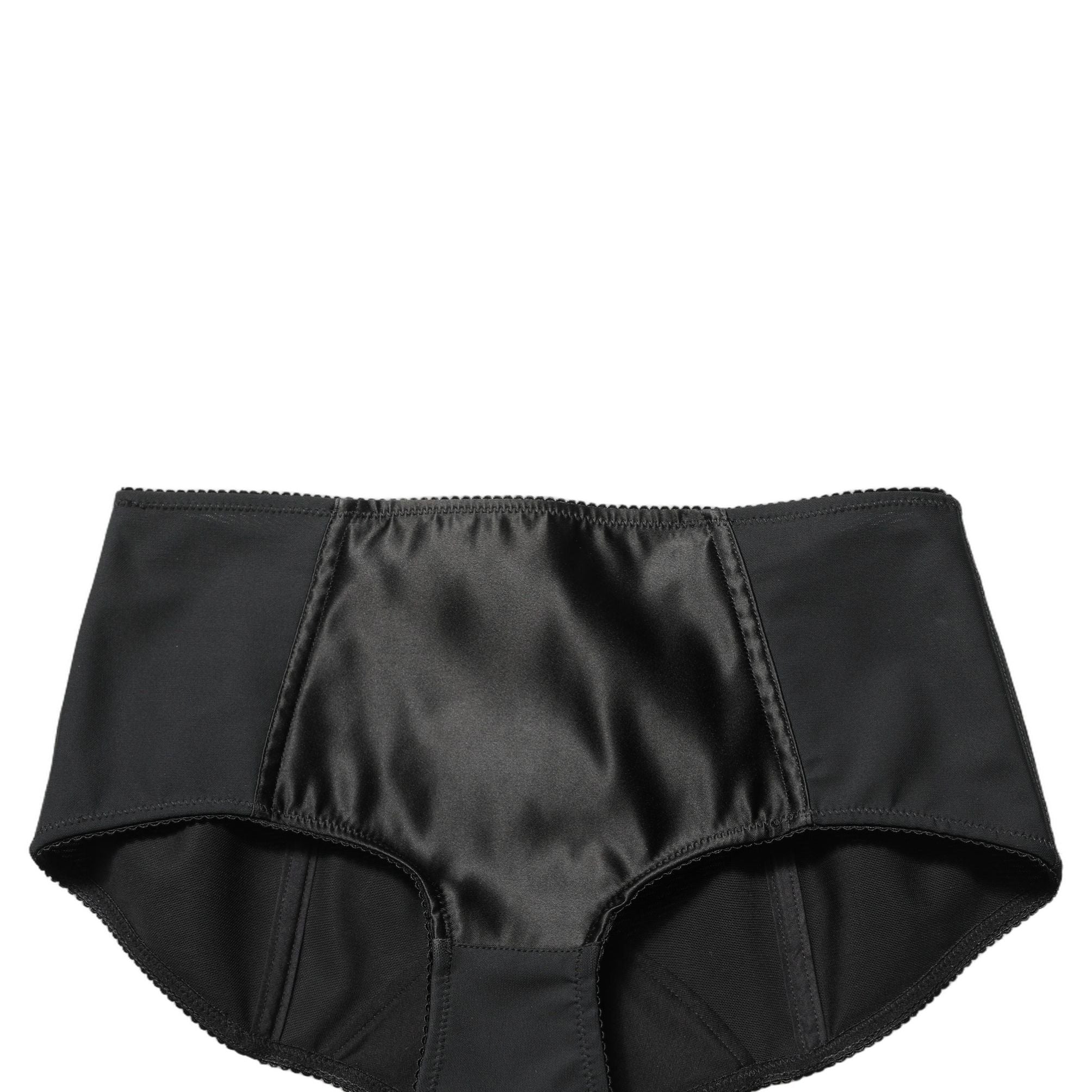Dolce & Gabbana Black Low Waist Satin Culotte Hotpants Shorts