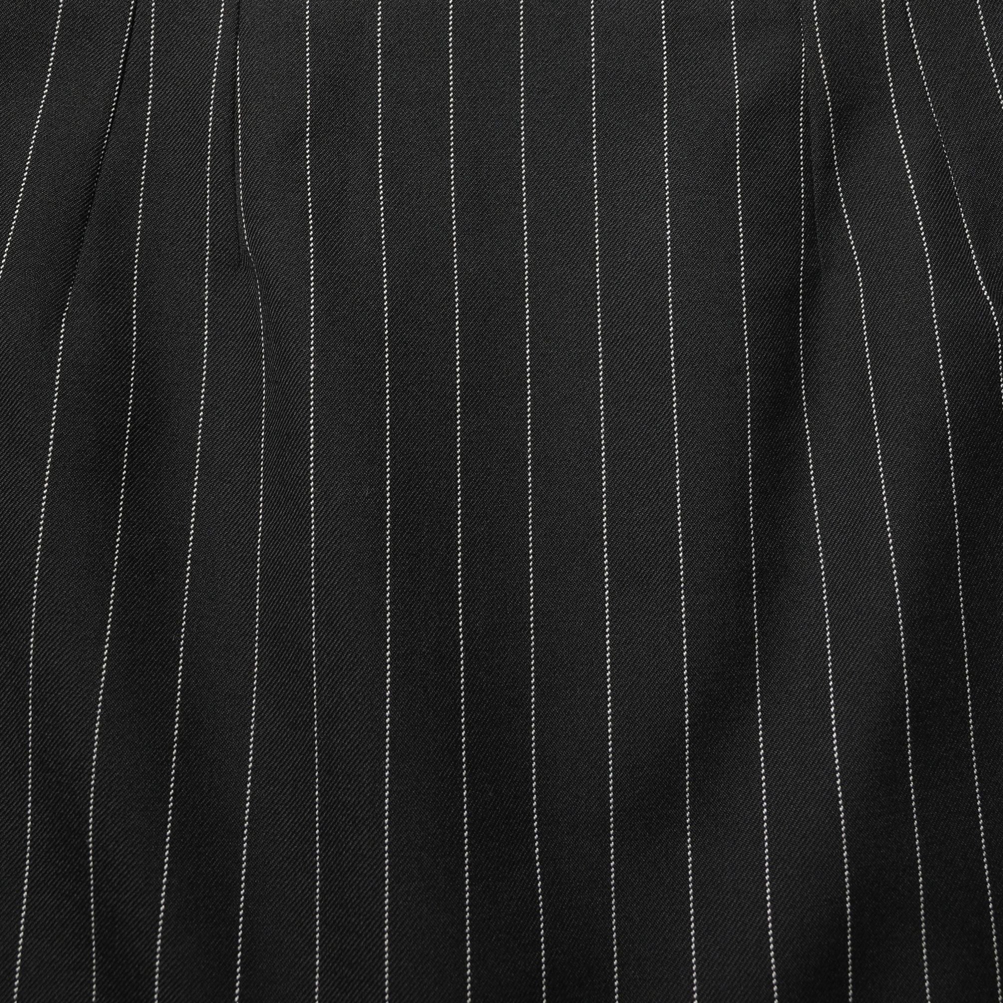 Dolce & Gabbana Black Pinstriped HighWaist Pencil Cut Skirt