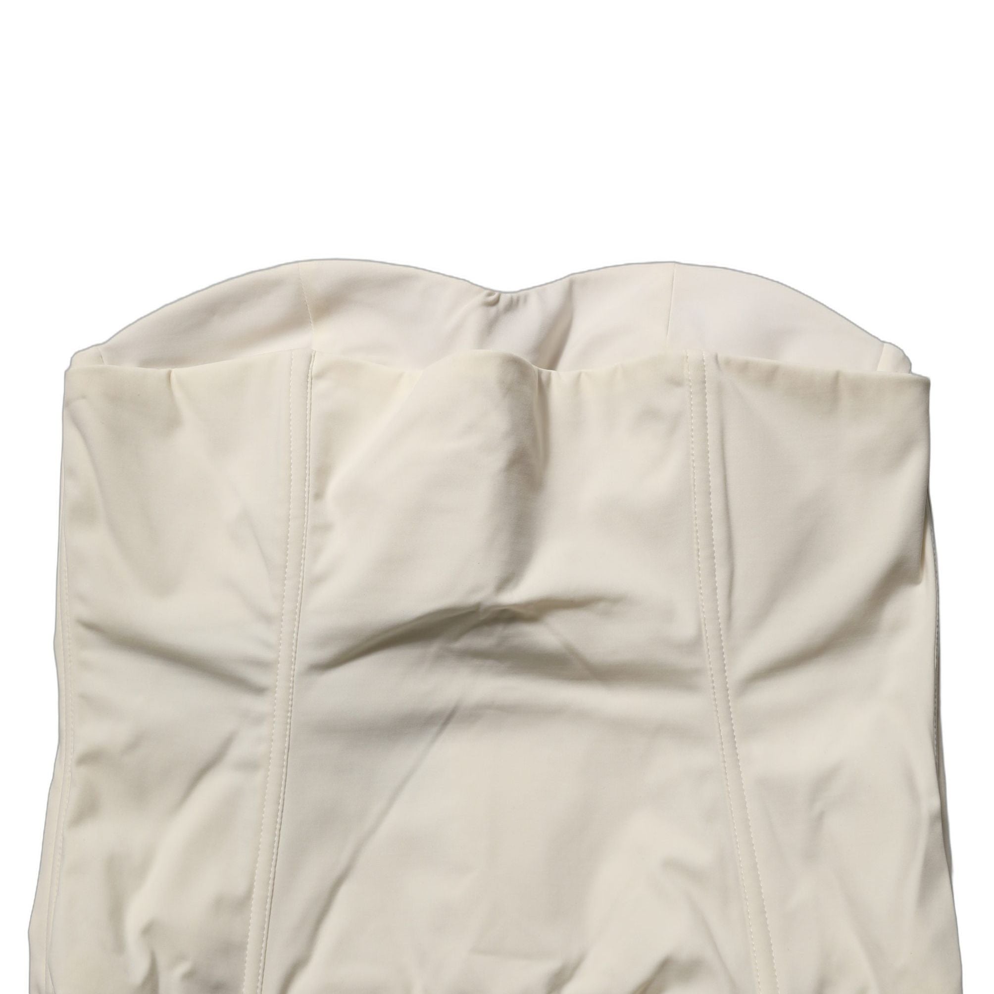 Elisabetta Franchi Off White Strapless Sweetheart Neck Top