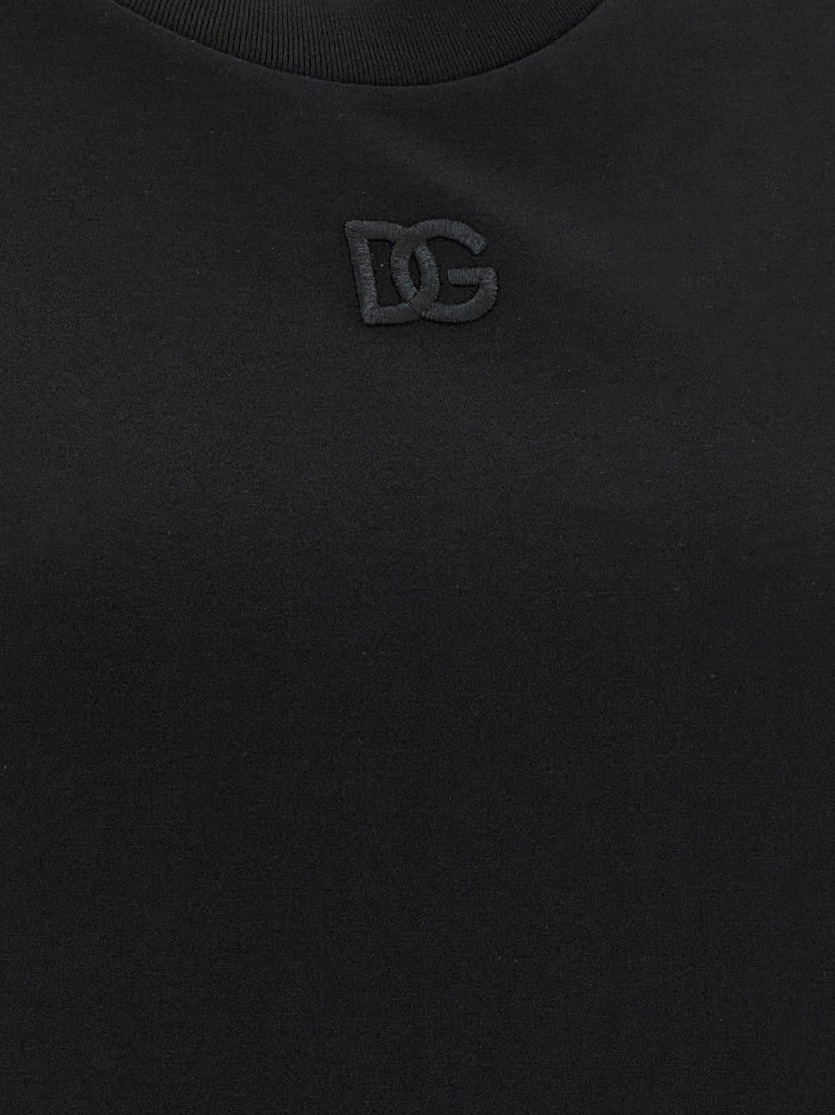 Dolce & Gabbana Black Cotton Sleeveles T-Shirt