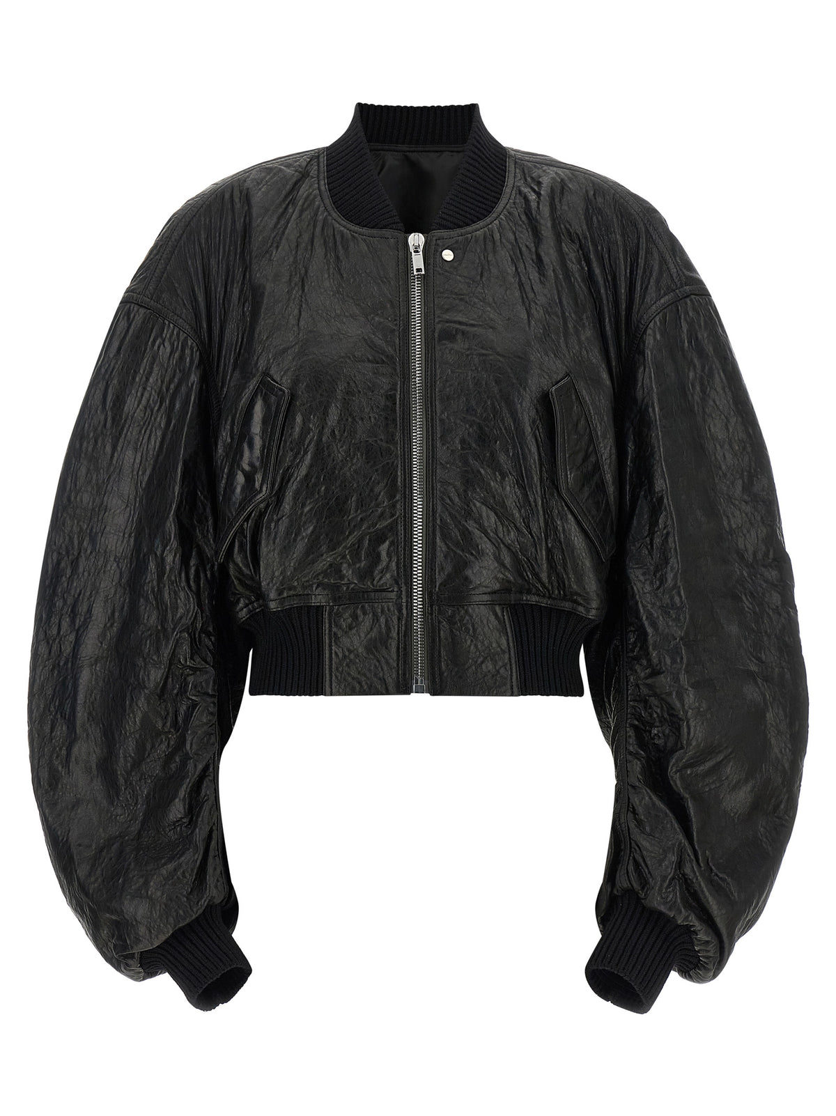 Rick Owens Black Lamb Leather Leather Jacket