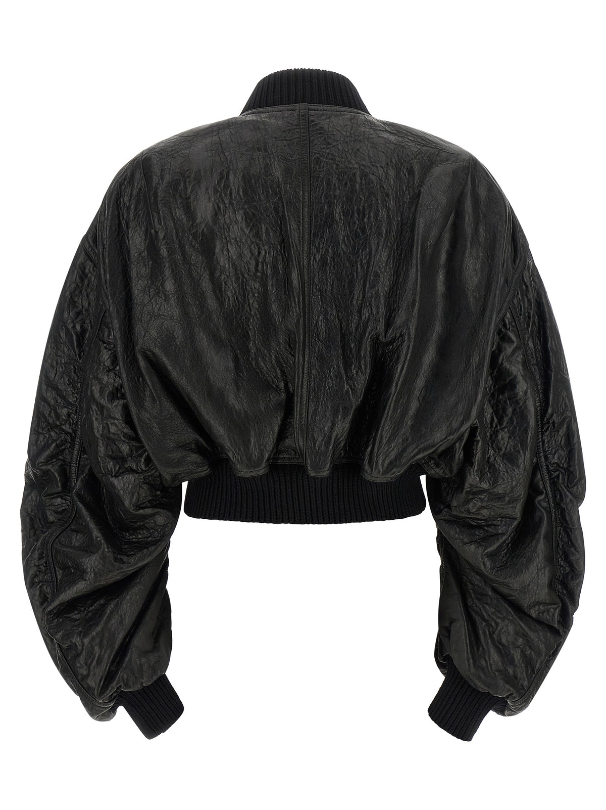 Rick Owens Black Lamb Leather Leather Jacket
