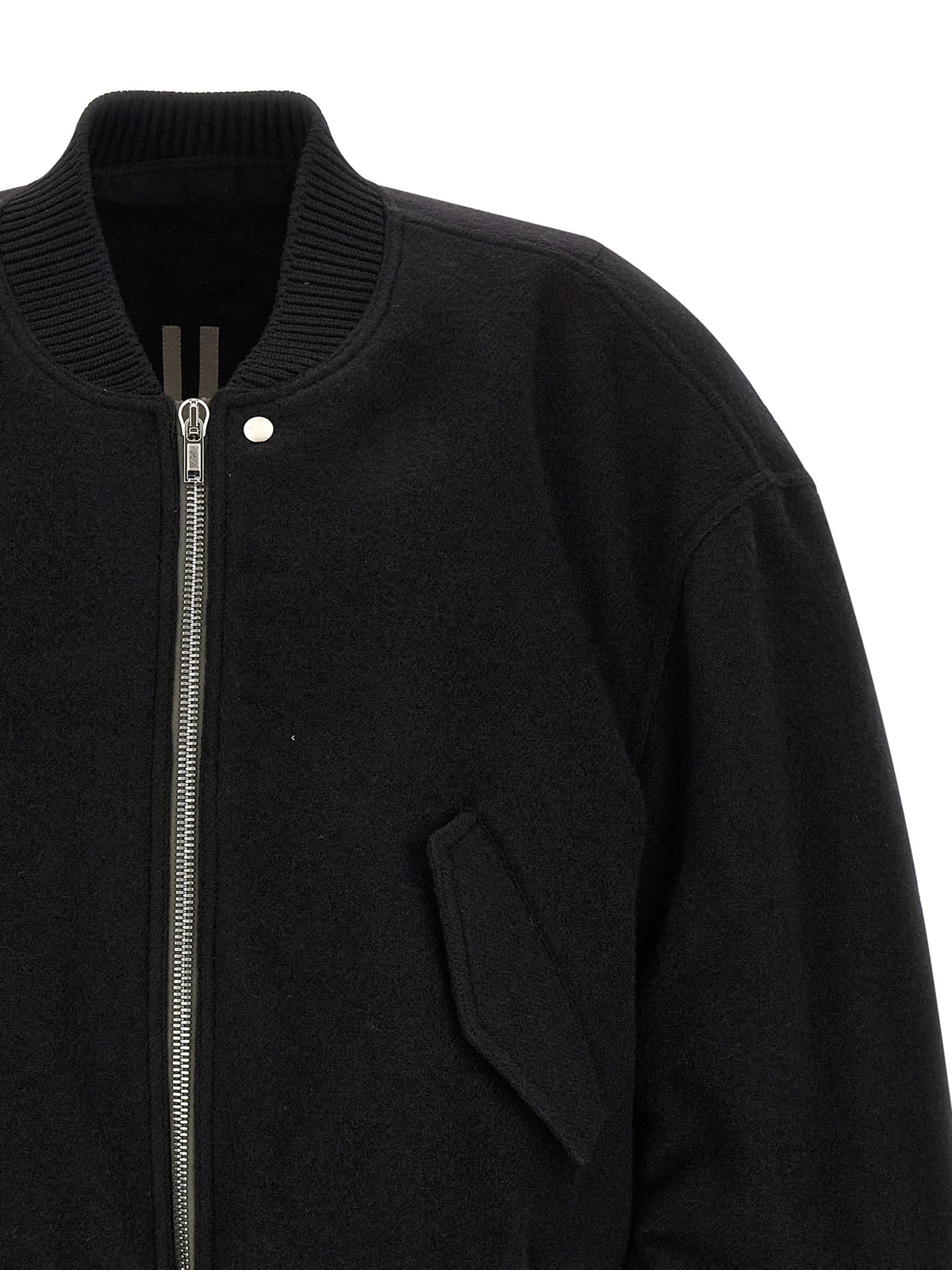 Rick Owens Black Virgin Wool Bomber