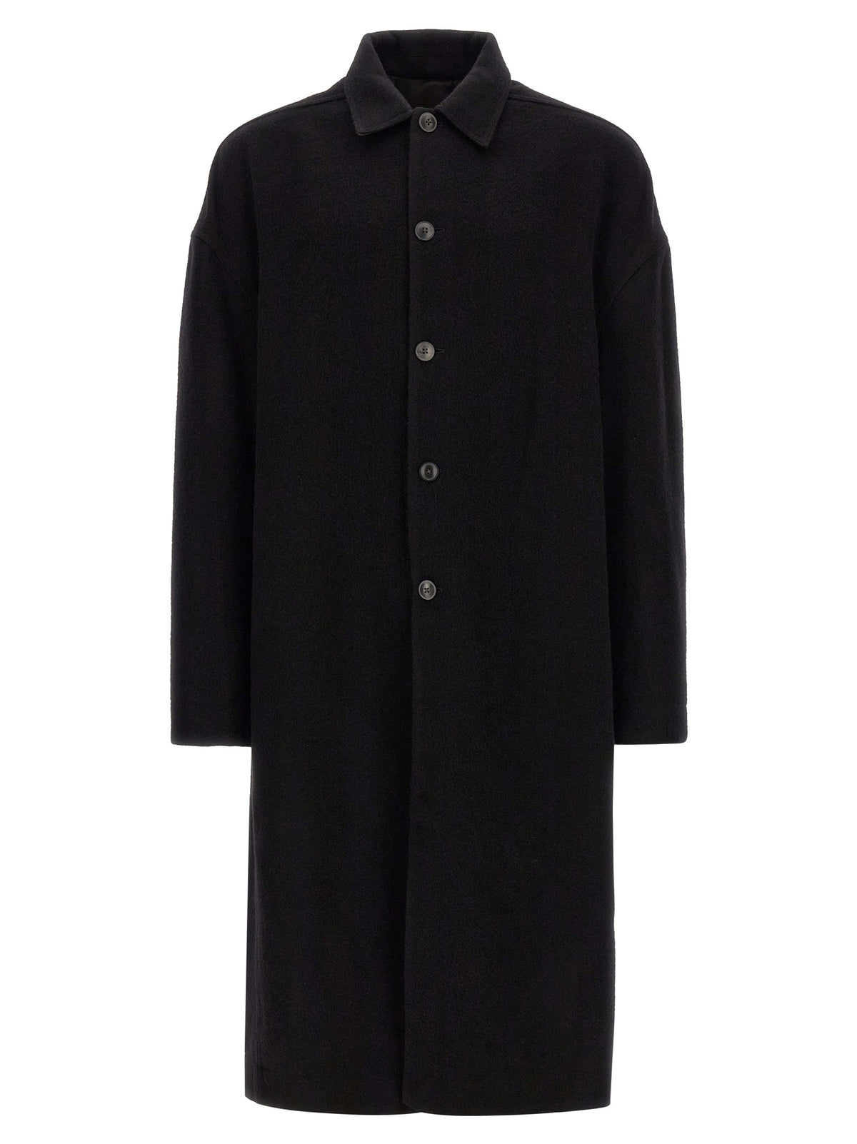 Rick Owens Black Virgin Wool Coat