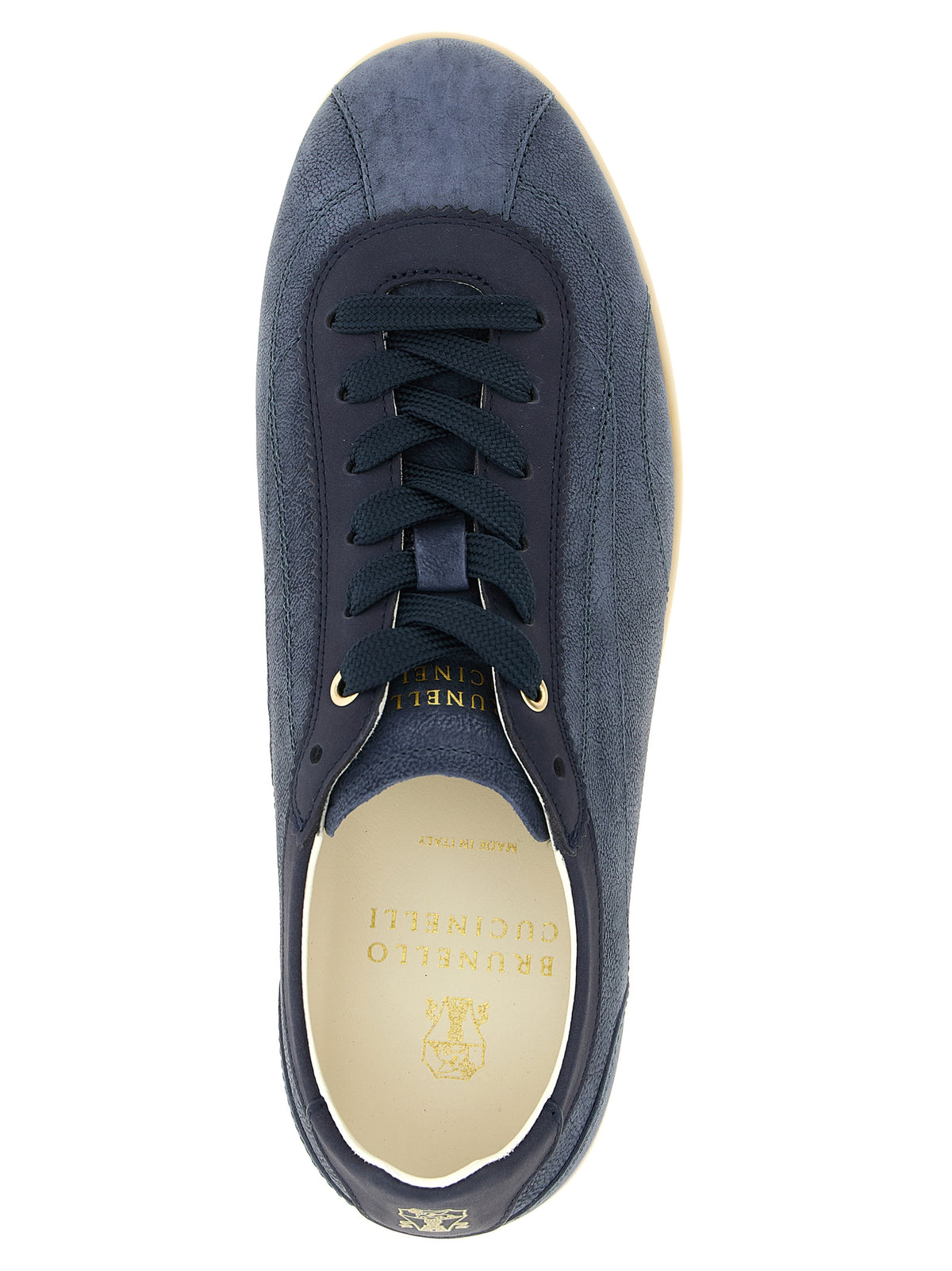 Brunello Cucinelli Blue Calfskin Low Top Sneakers