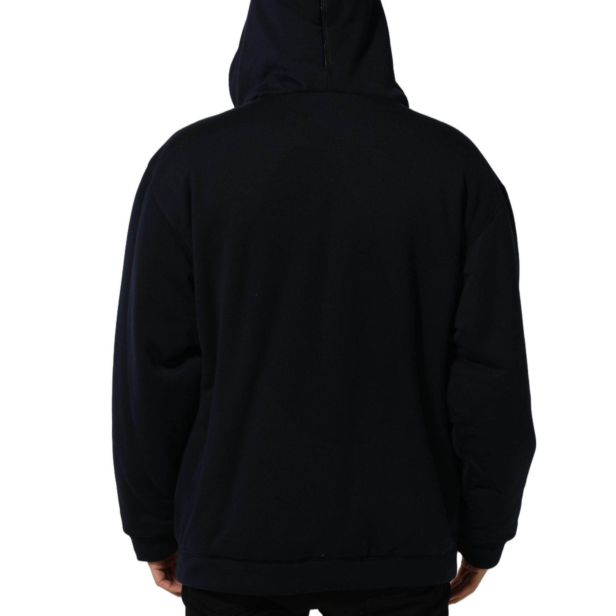 Dolce & Gabbana Black Cotton Full Zip Hooded Bomber Jacket