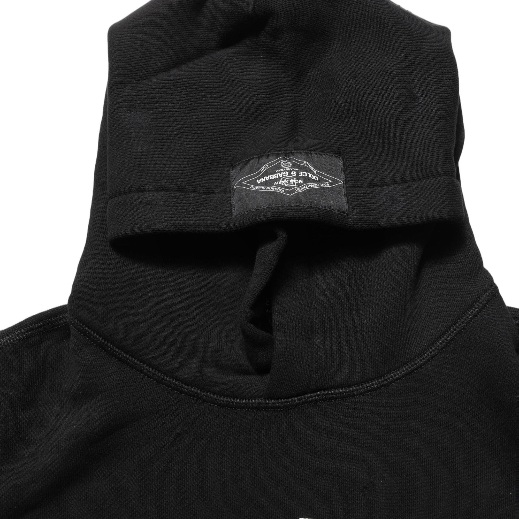 Dolce & Gabbana Black Cotton Milano1984 Print Hoodie Sweater