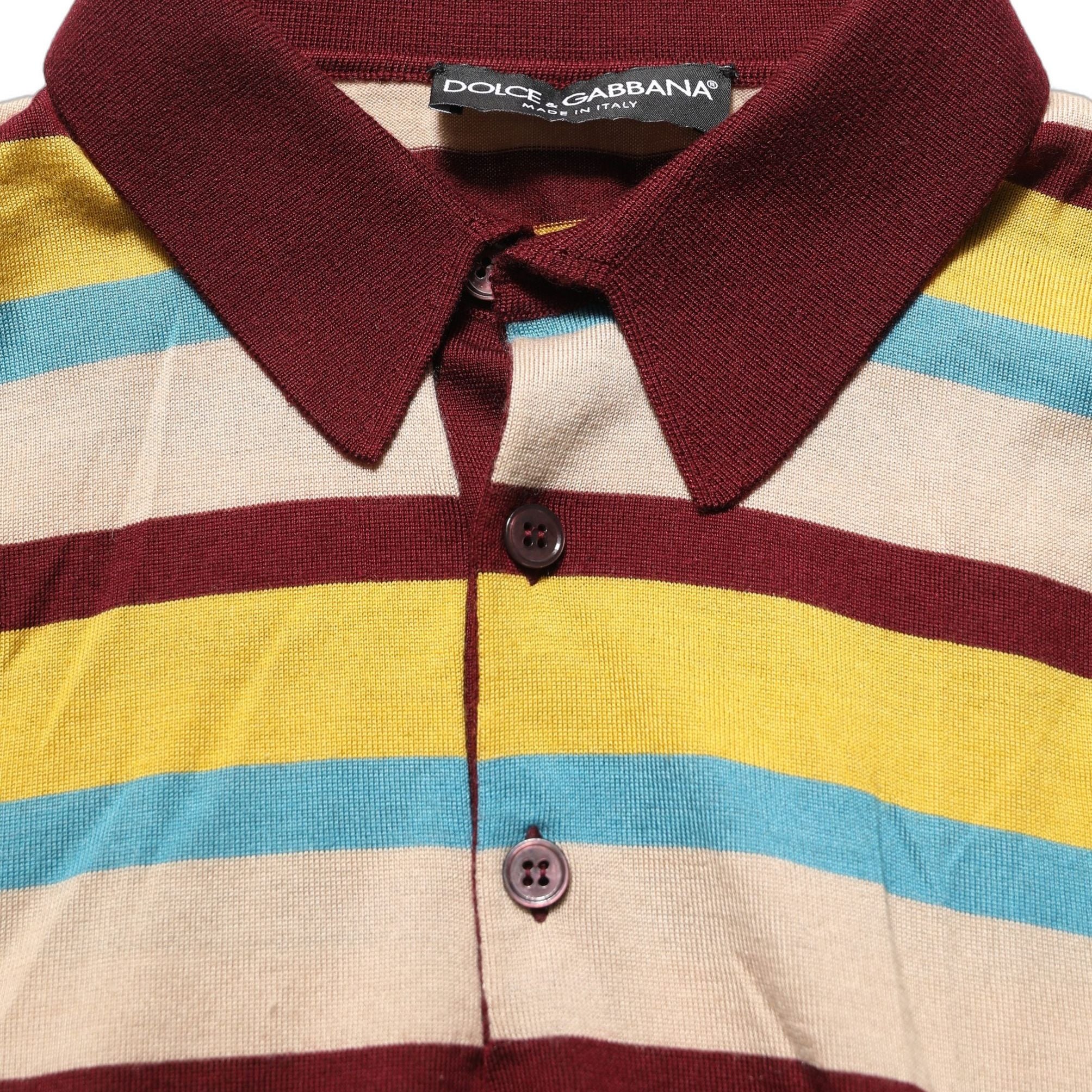 Dolce & Gabbana Multicolor Knitted Cashmere Pullover Sweater