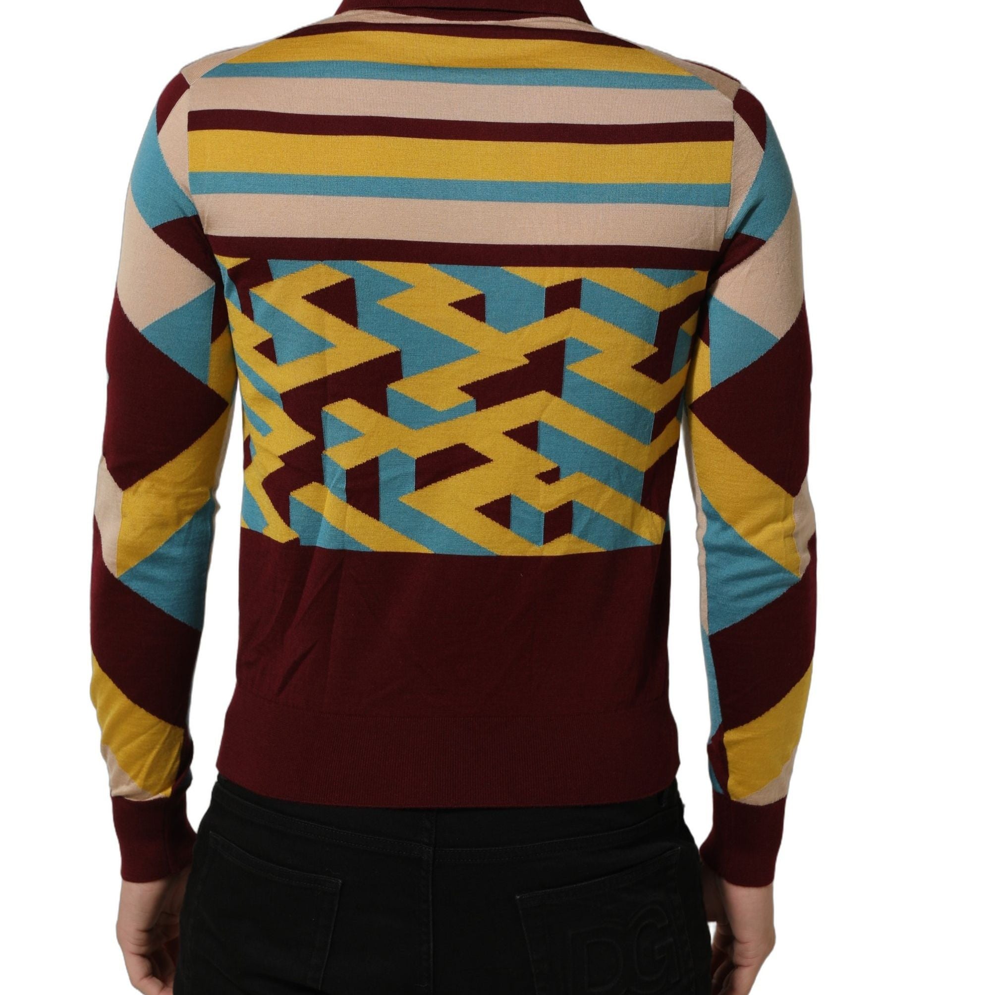 Dolce & Gabbana Multicolor Knitted Cashmere Pullover Sweater